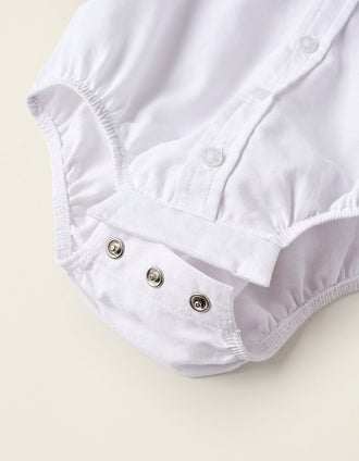 Body-Camisa de Algodón para Recién Nacido, Blanco