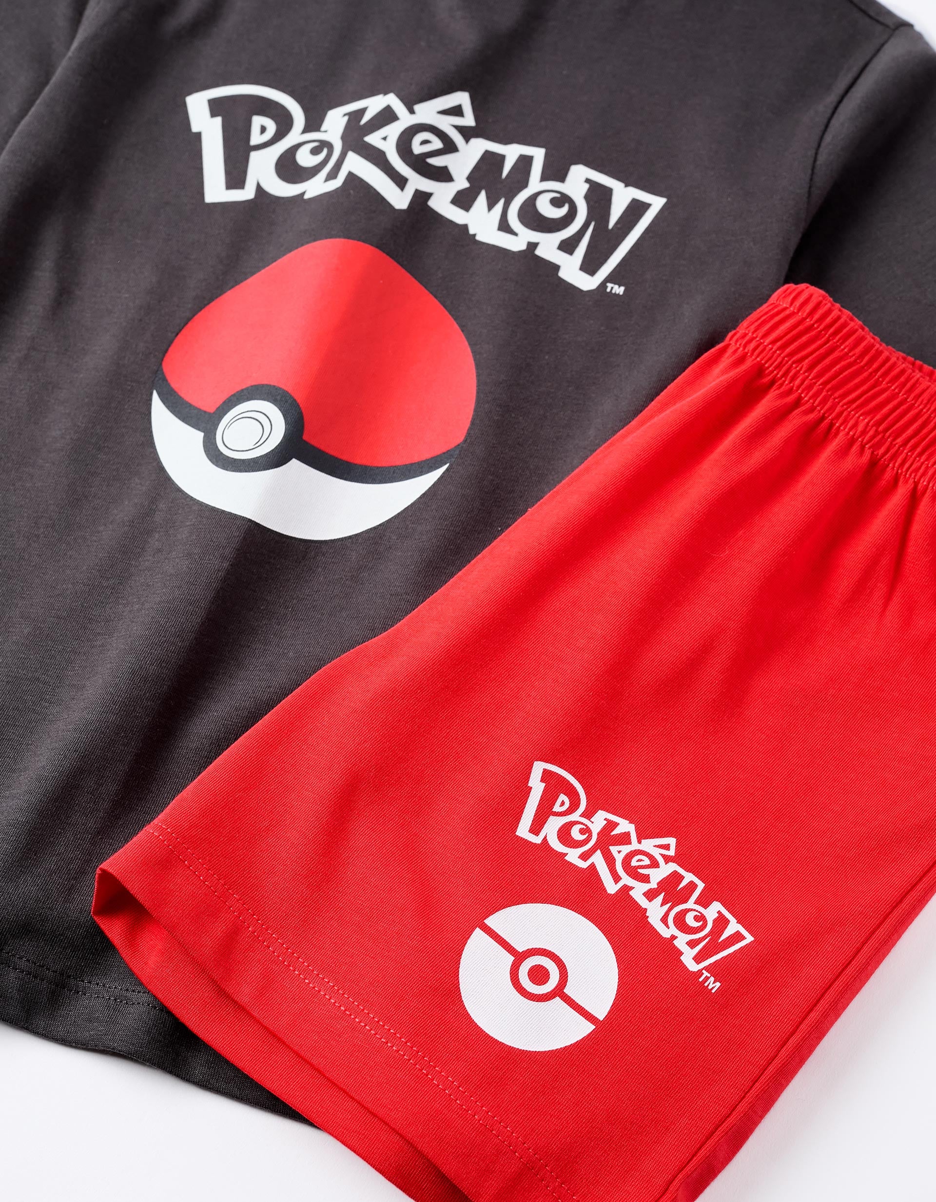 Pyjama en Coton pour Garçon 'Pokémon', Rouge/Gris foncé