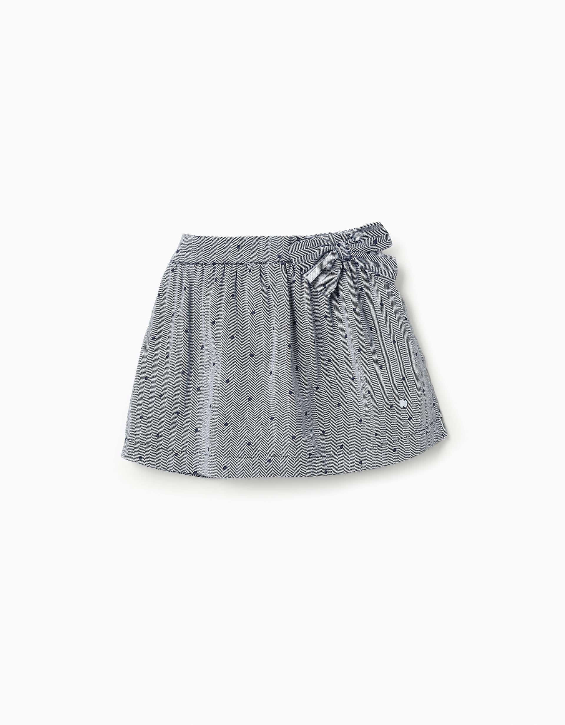 Falda-pantalón de Algodón a Lunares para Niña, Azul