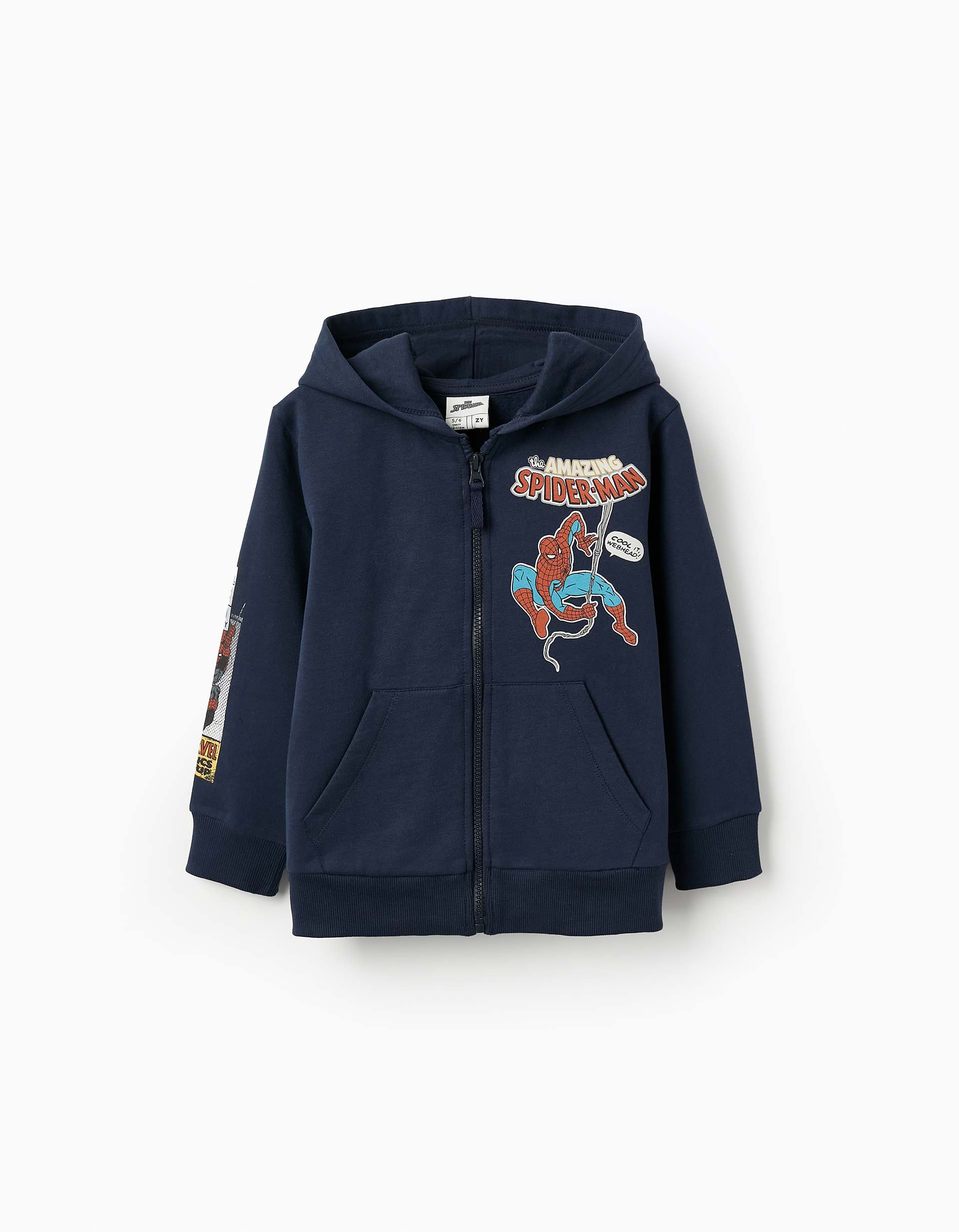 Chaqueta Perchada con Capucha para Niño 'Spider-Man', Azul Oscuro