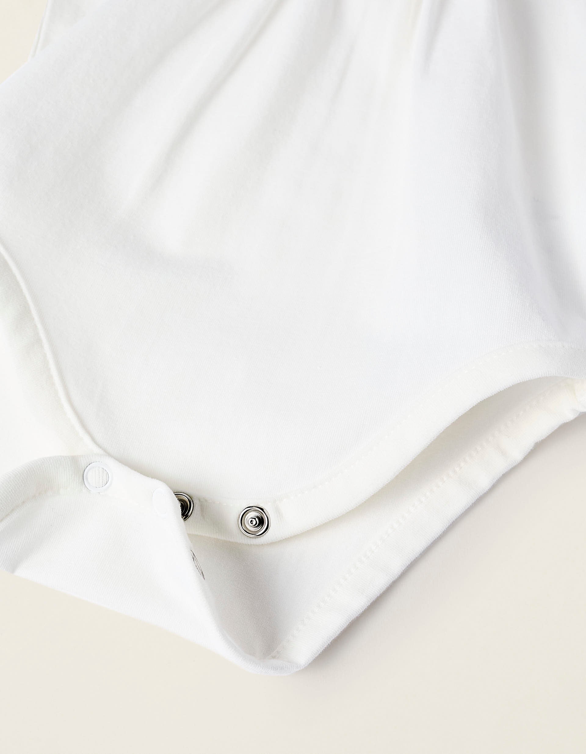 Body-Blouse avec Broderie Anglaise en Coton pour Nouveau-Née, Blanc