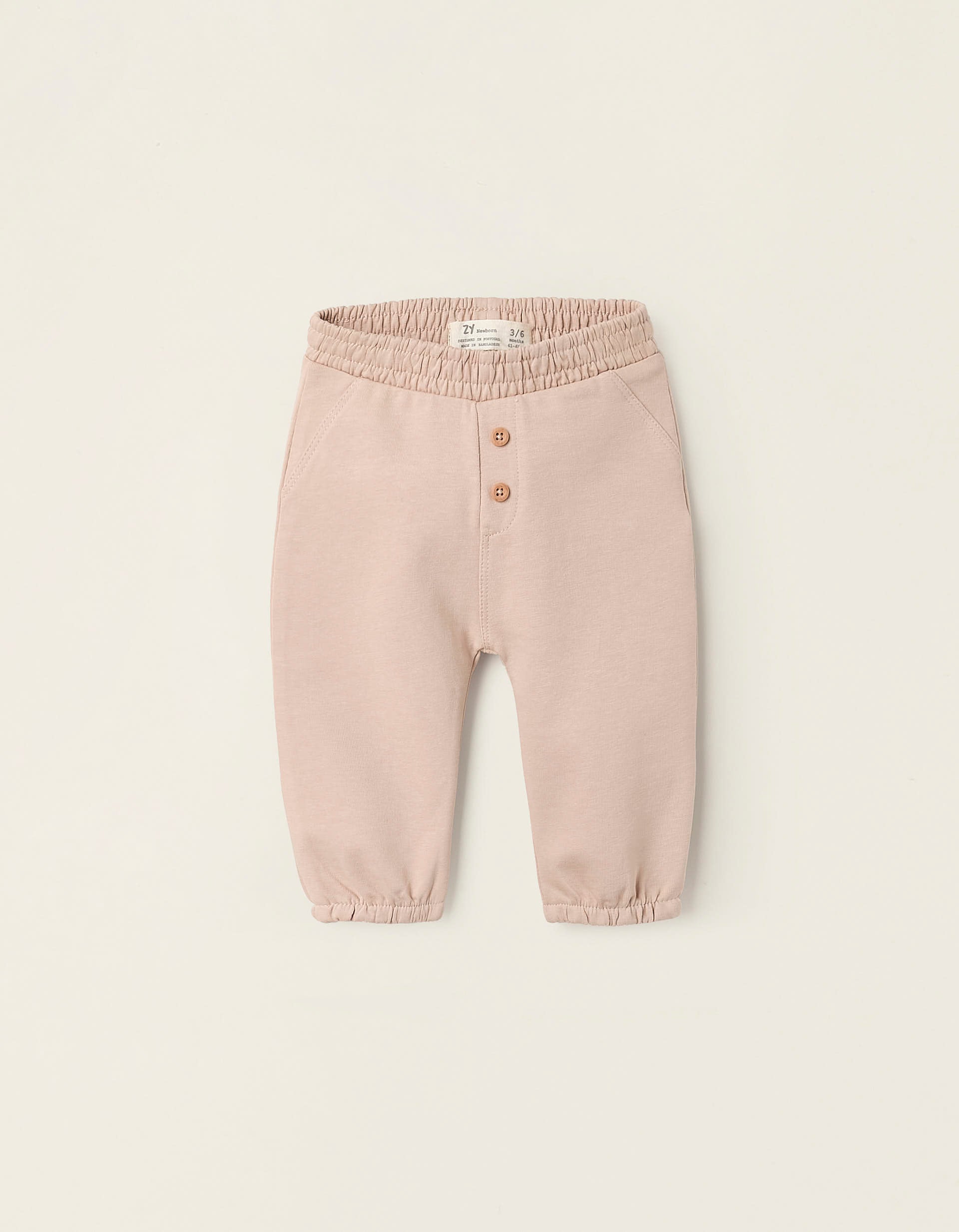 Cotton Trousers for Newborns, Beige