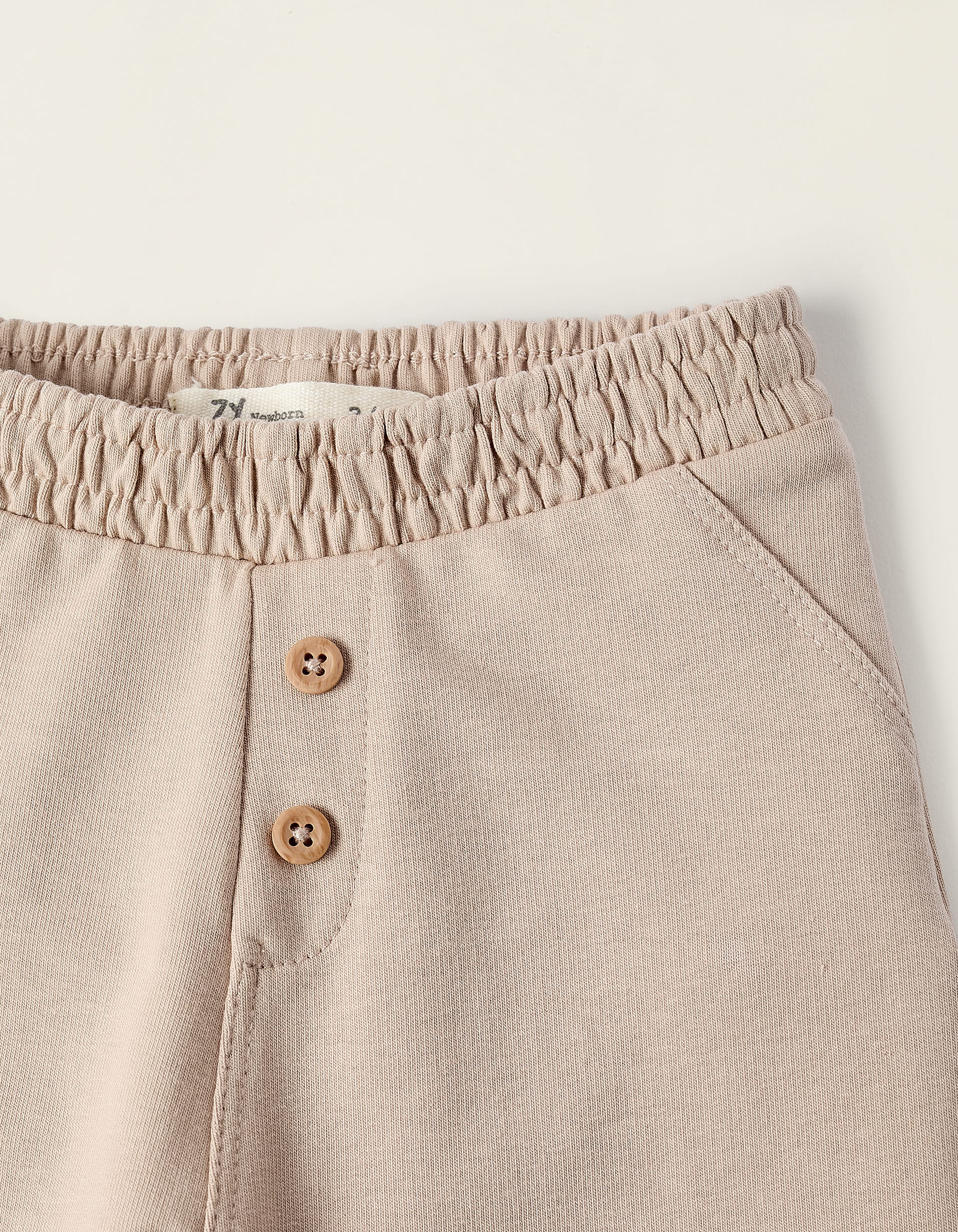 Cotton Trousers for Newborns, Beige