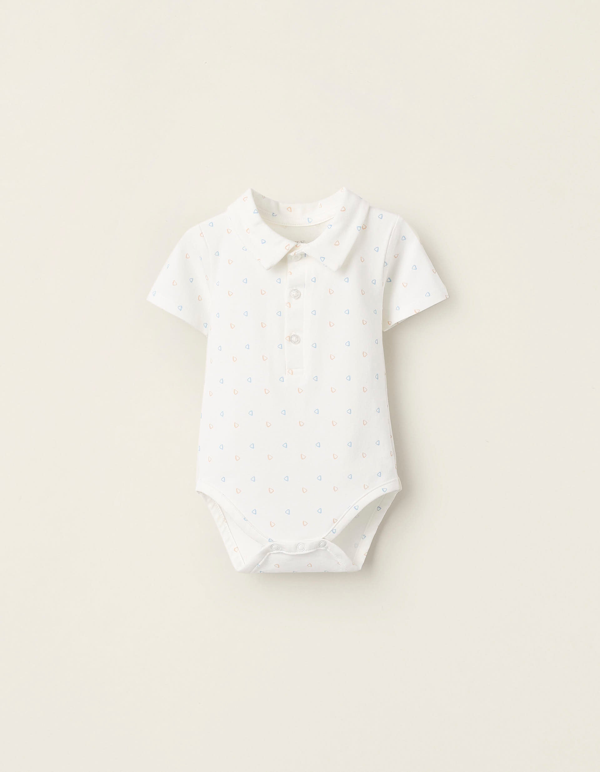 Body de Coton avec Motif pour Nouveau-Né, Blanc