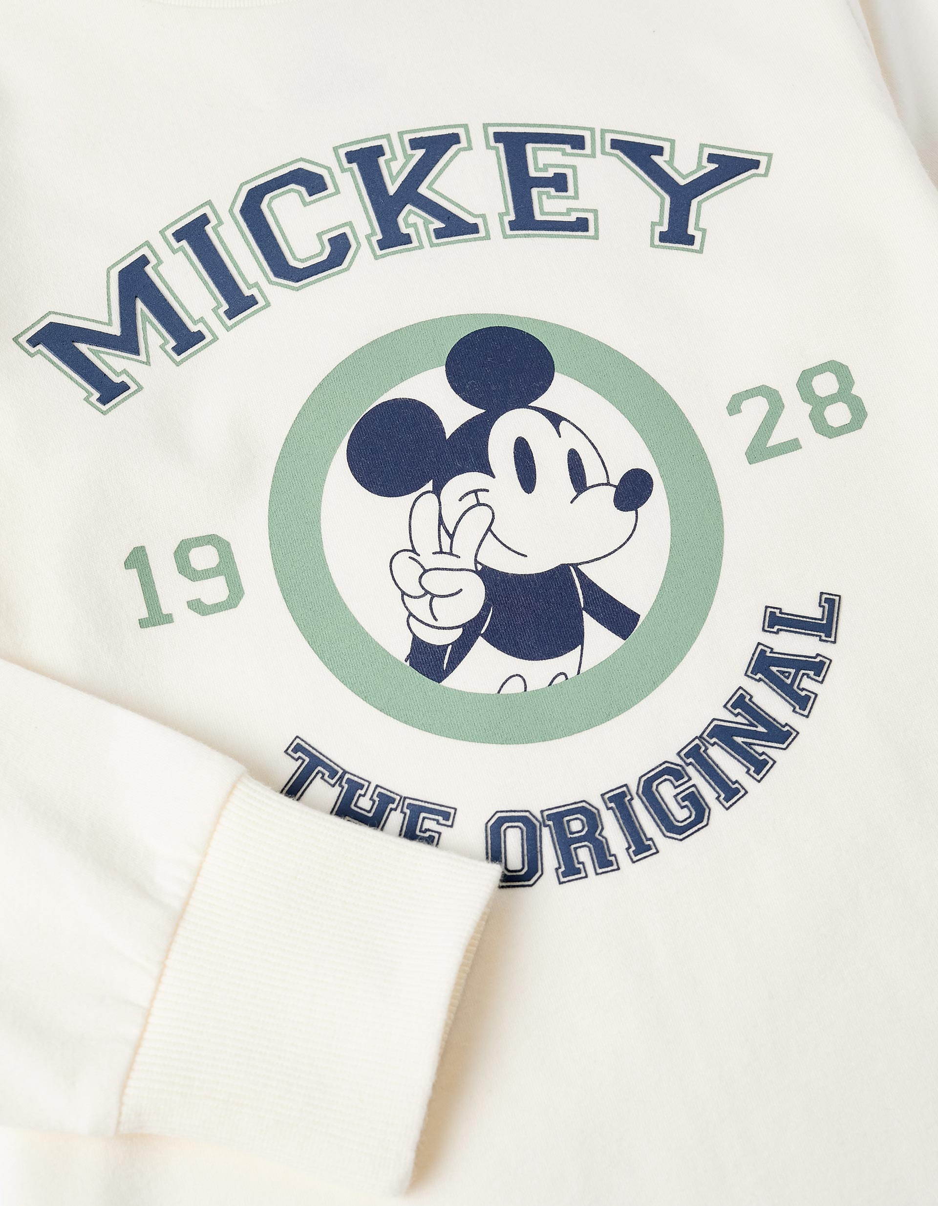 T-shirt de Manga comprida em Algodão para Menino 'Mickey', Branco