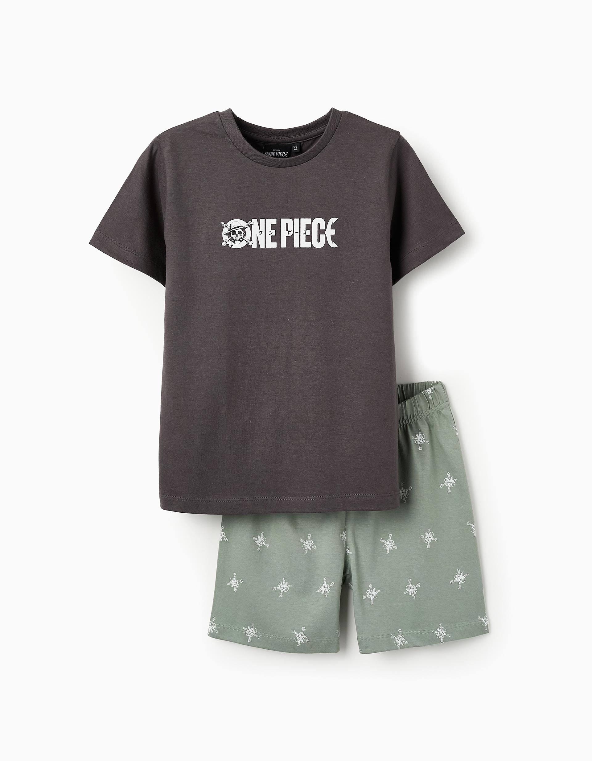 Pijama de Algodón para Niño 'One Piece', Gris/Verde