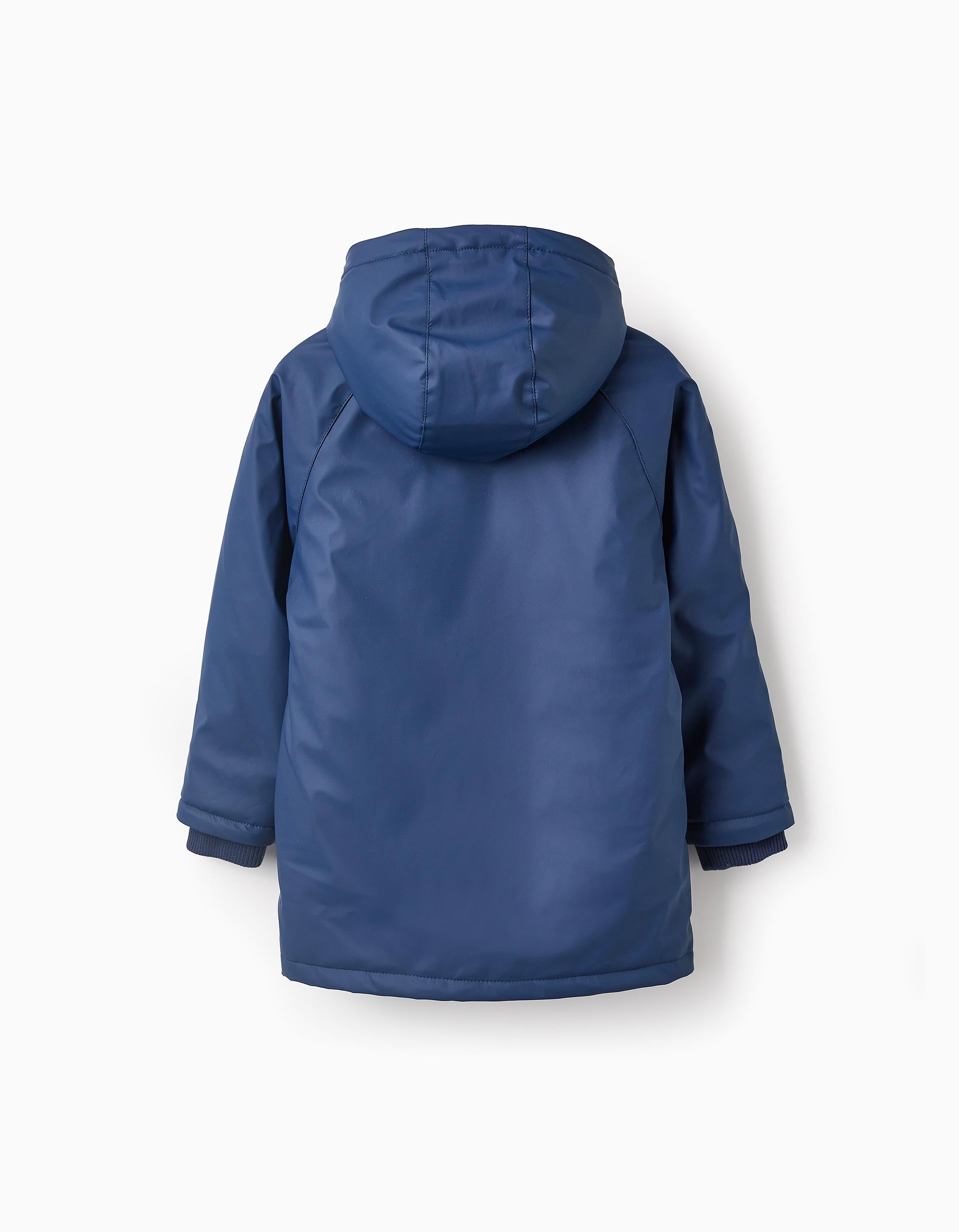 Parka Acolchada de Goma con Capucha para Niño, Azul Oscuro