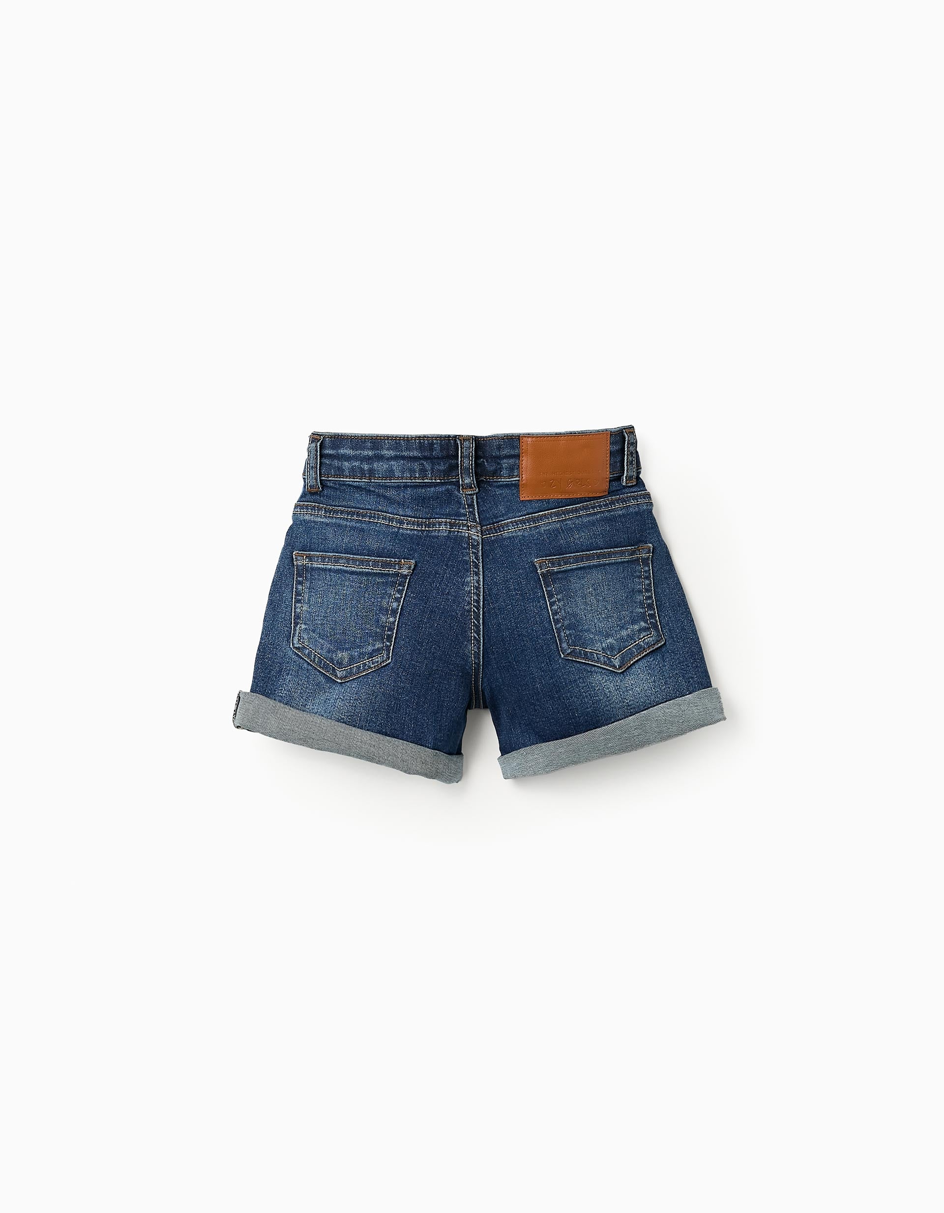 Denim Shorts for Girls, Dark Blue