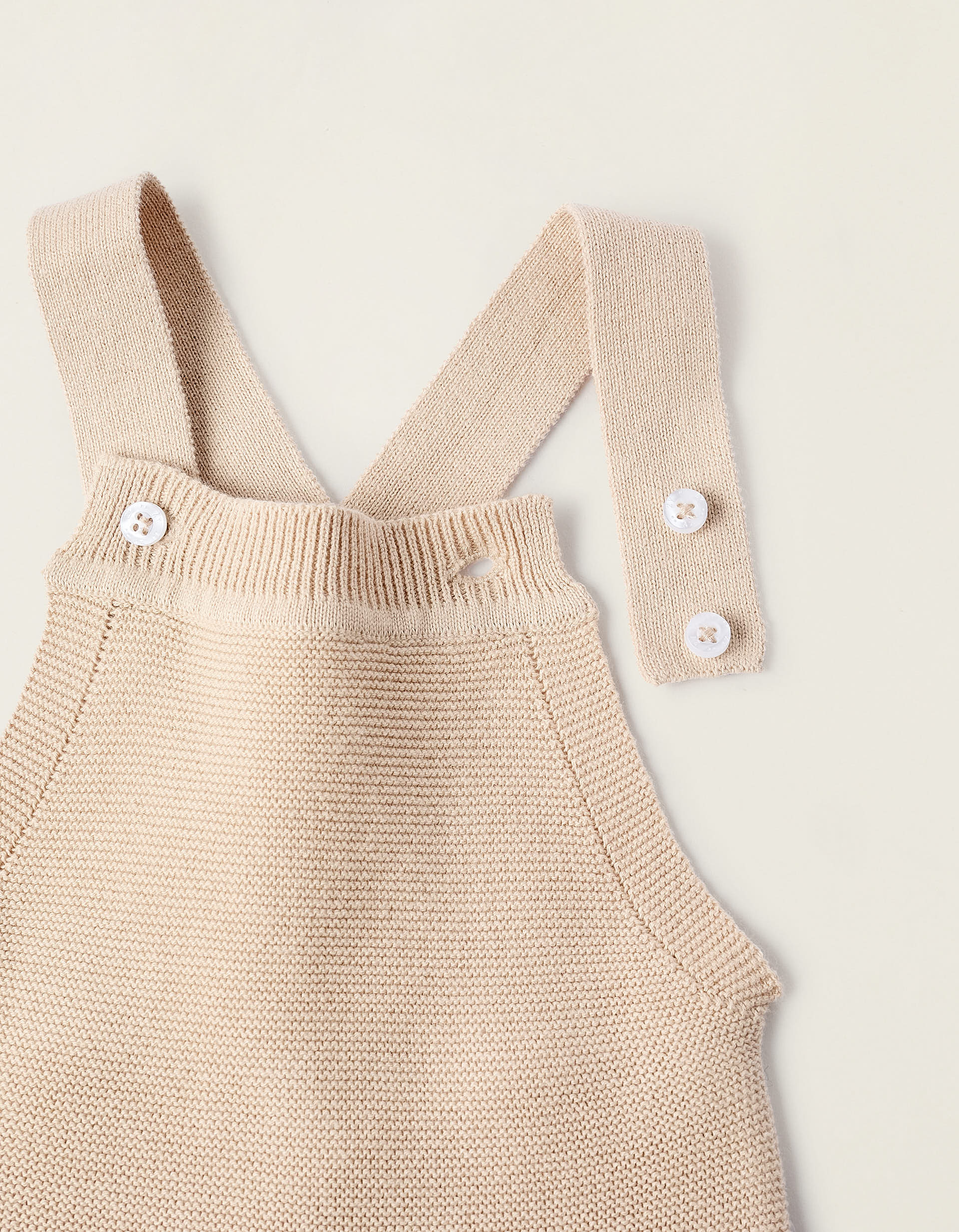 Combi-short + Gilet en Maille pour Nouveau-Né, Beige