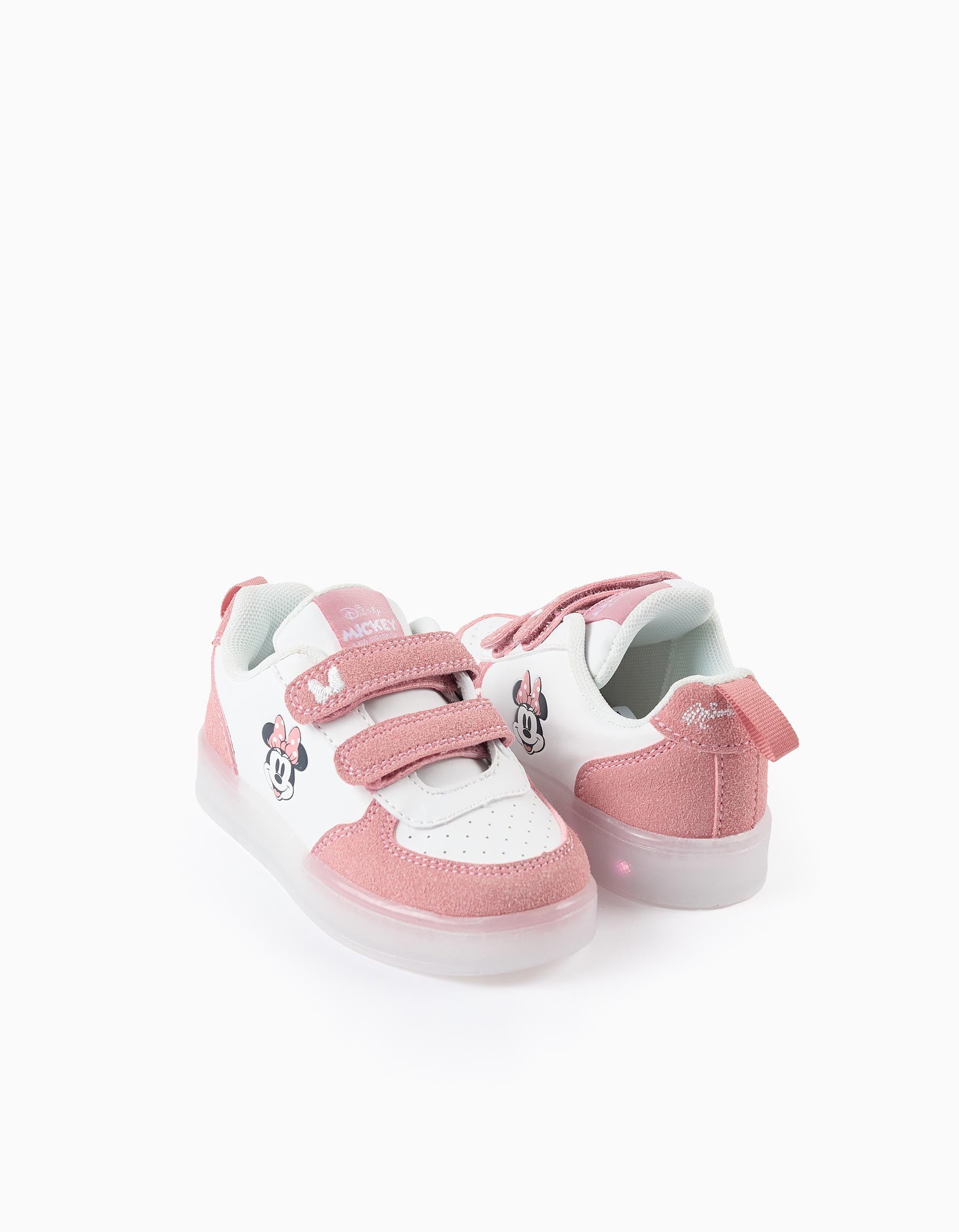 Zapatillas con Luces para Bebé Niña 'Minnie', Blanco/Rosa