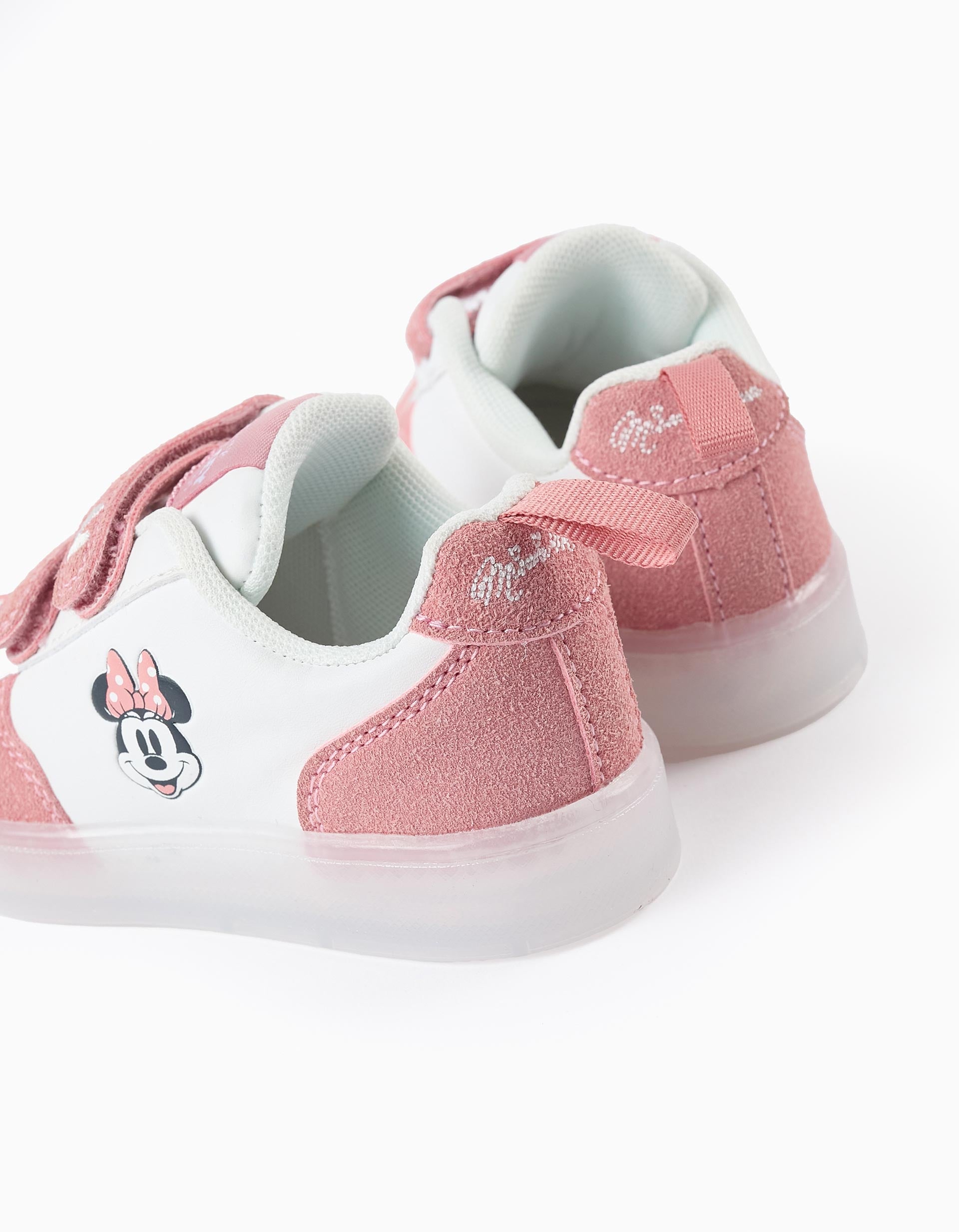 Sapatilhas com Luzes para Bebé Menina 'Minnie', Branco/Rosa