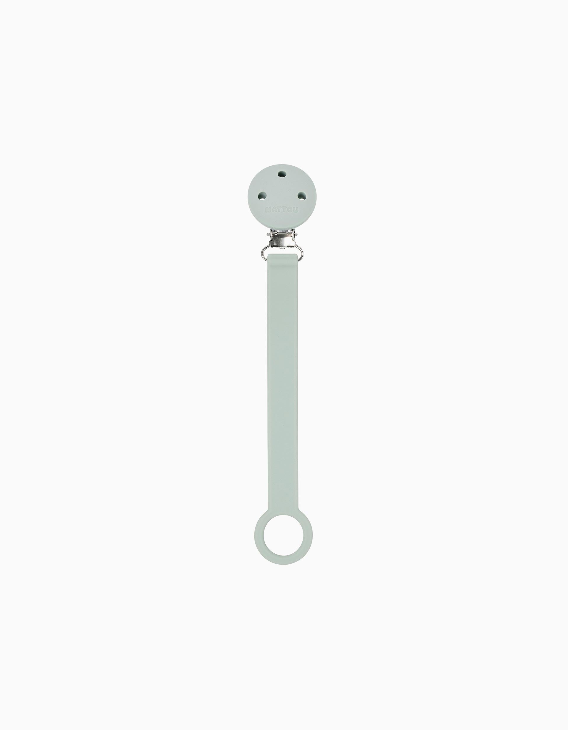 Nattou Silicone Pacifier Holder, Sage Green