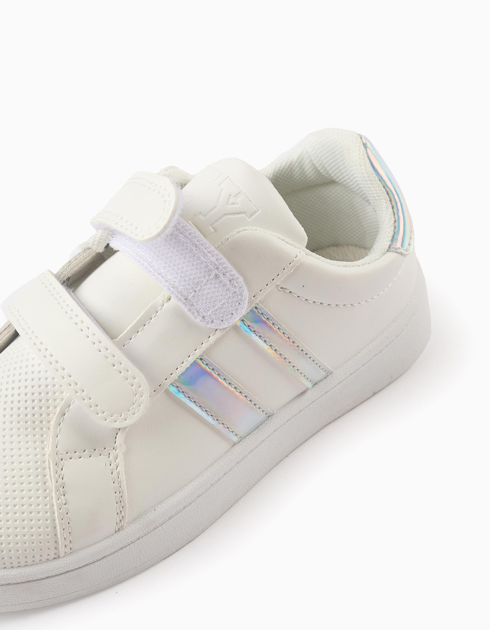 Sapatilhas com Detalhes Iridescentes para Menina, Branco/Iridescente