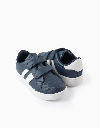 Baskets avec Rayures pour Garçon, Bleu Foncé