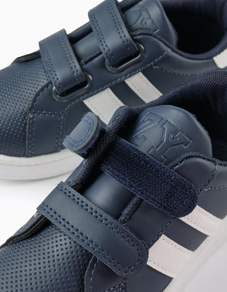 Baskets avec Rayures pour Garçon, Bleu Foncé