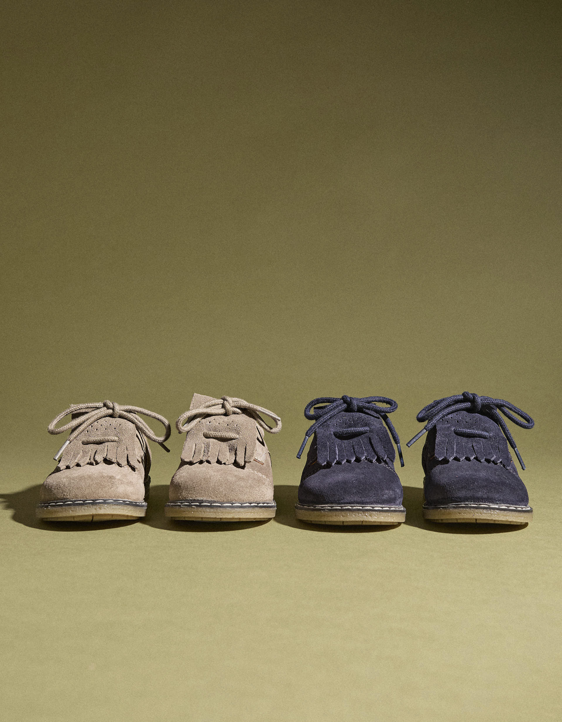 Chaussures en Daim à Franges pour Bébé, Bleu Foncé