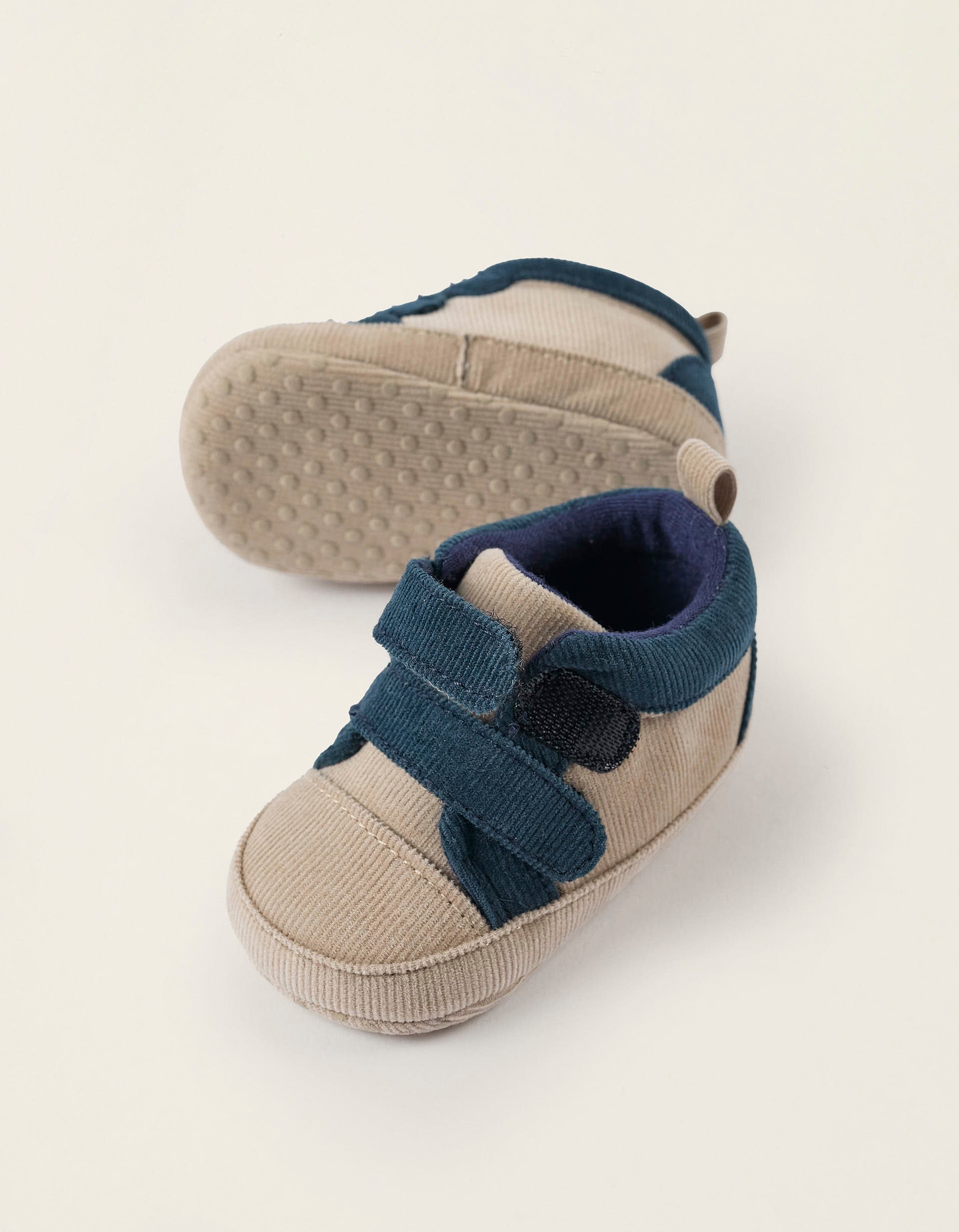 Corduroy Trainers for Newborn Boys, Camel