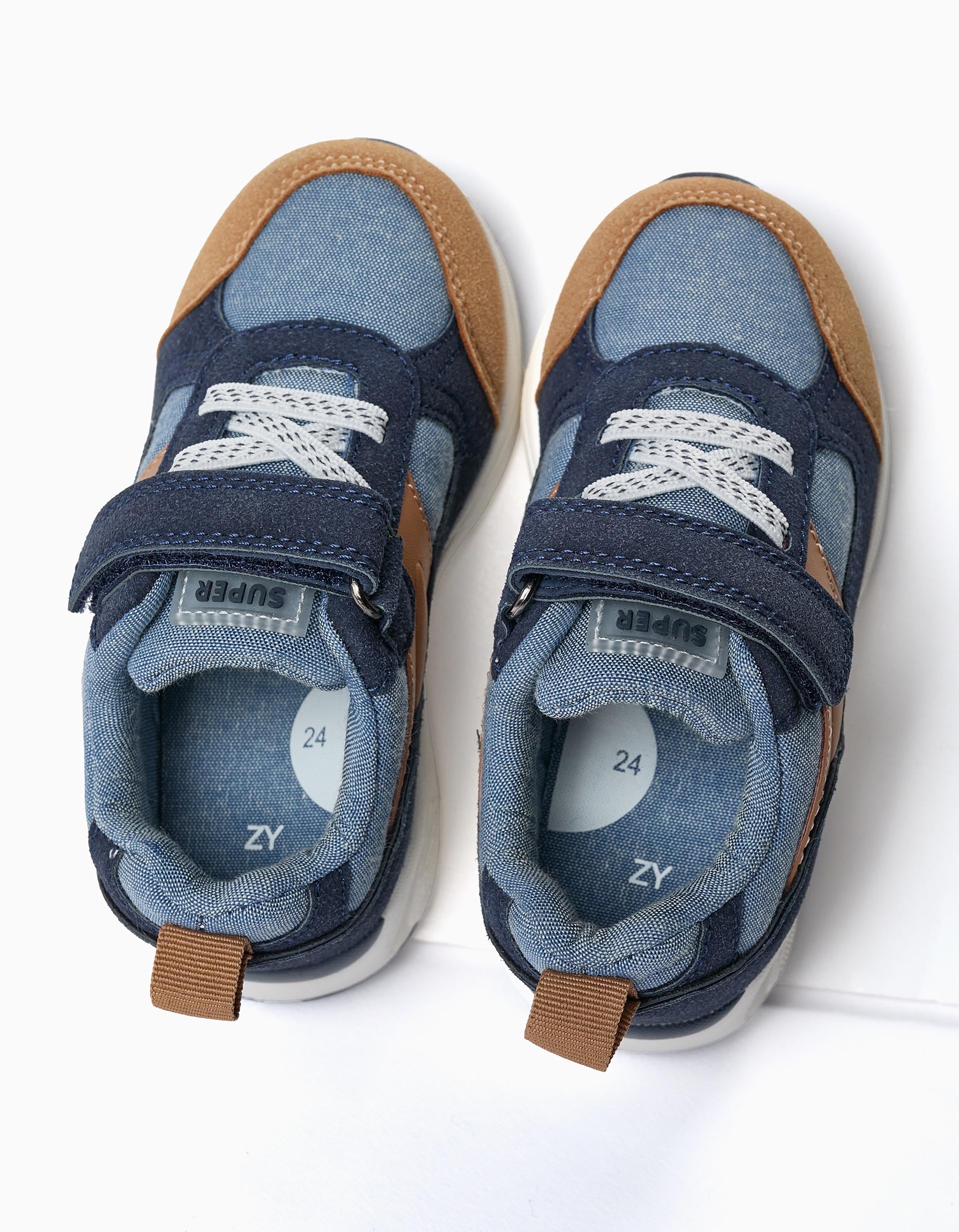 Sapatilhas para Bebé Menino 'ZY Superlight', Camel/Azul