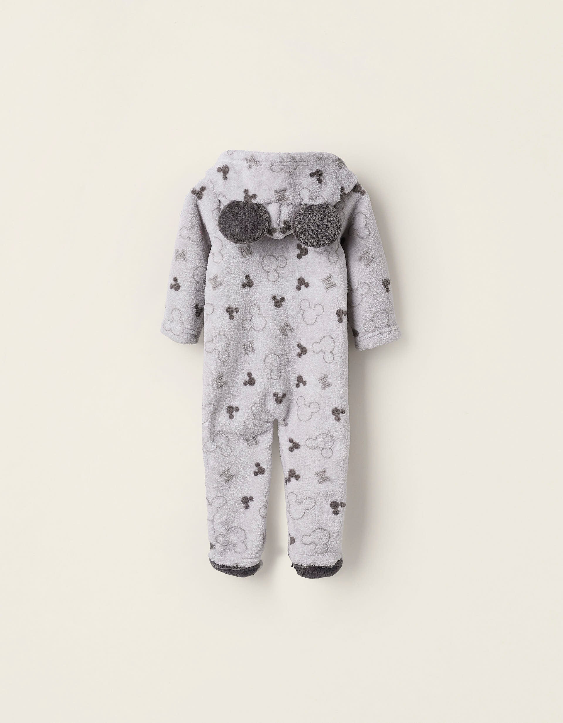 Mono Polar con Capucha para Bebé Niño 'Mickey', Gris