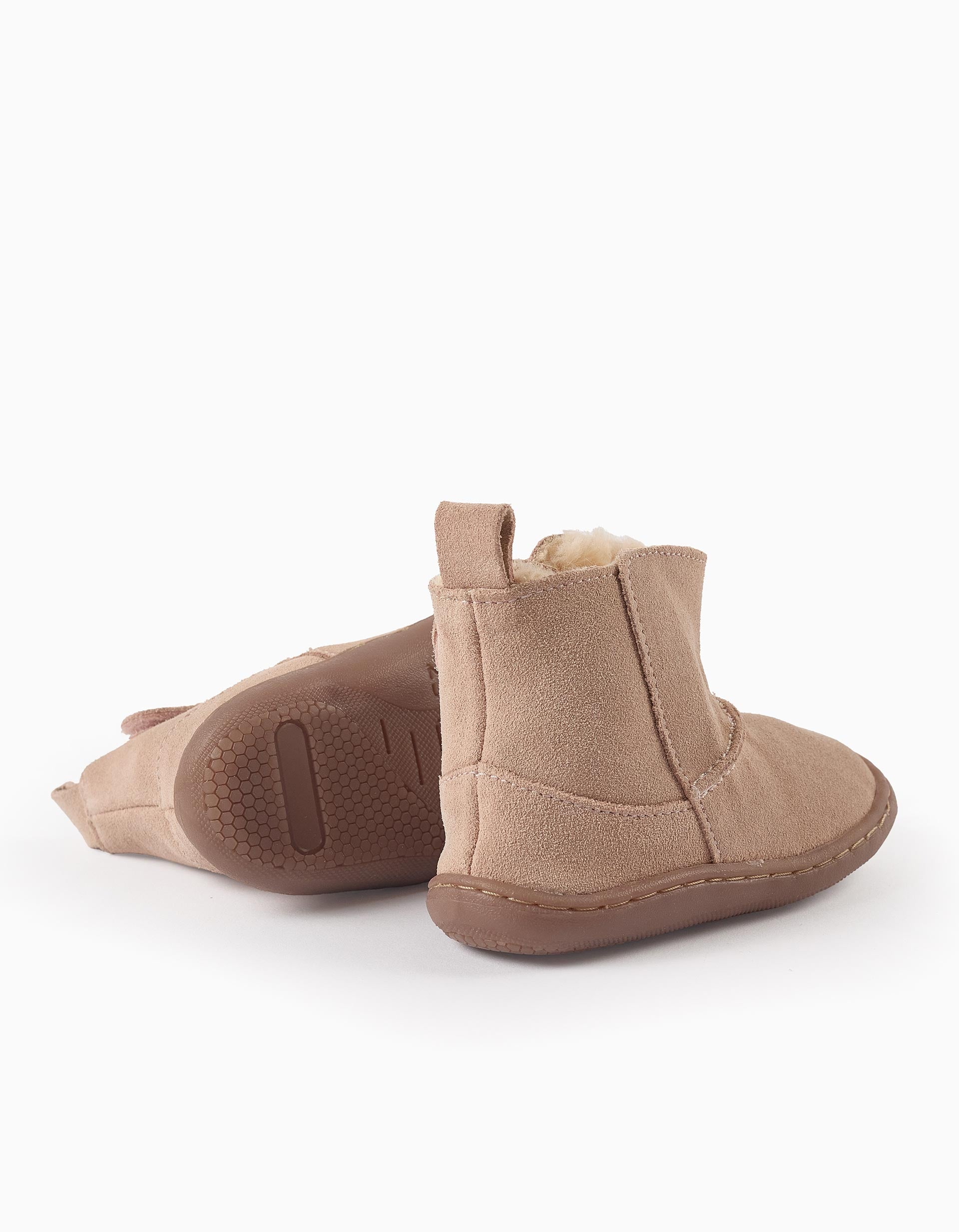 Bottes en Daim avec Fourrure pour Bébé Fille, Rose