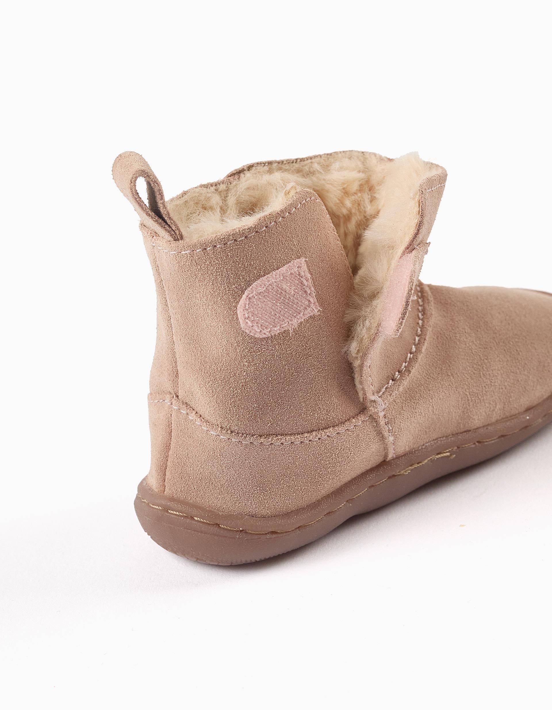 Botas de Ante con Pelo para Bebé Niña, Rosa