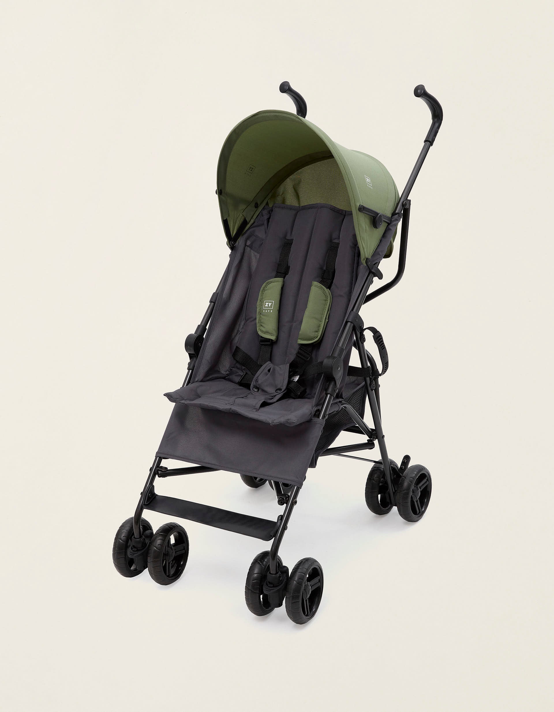 Silla de Paseo Plegable ZY Safe Road Plus, Gris/Verde