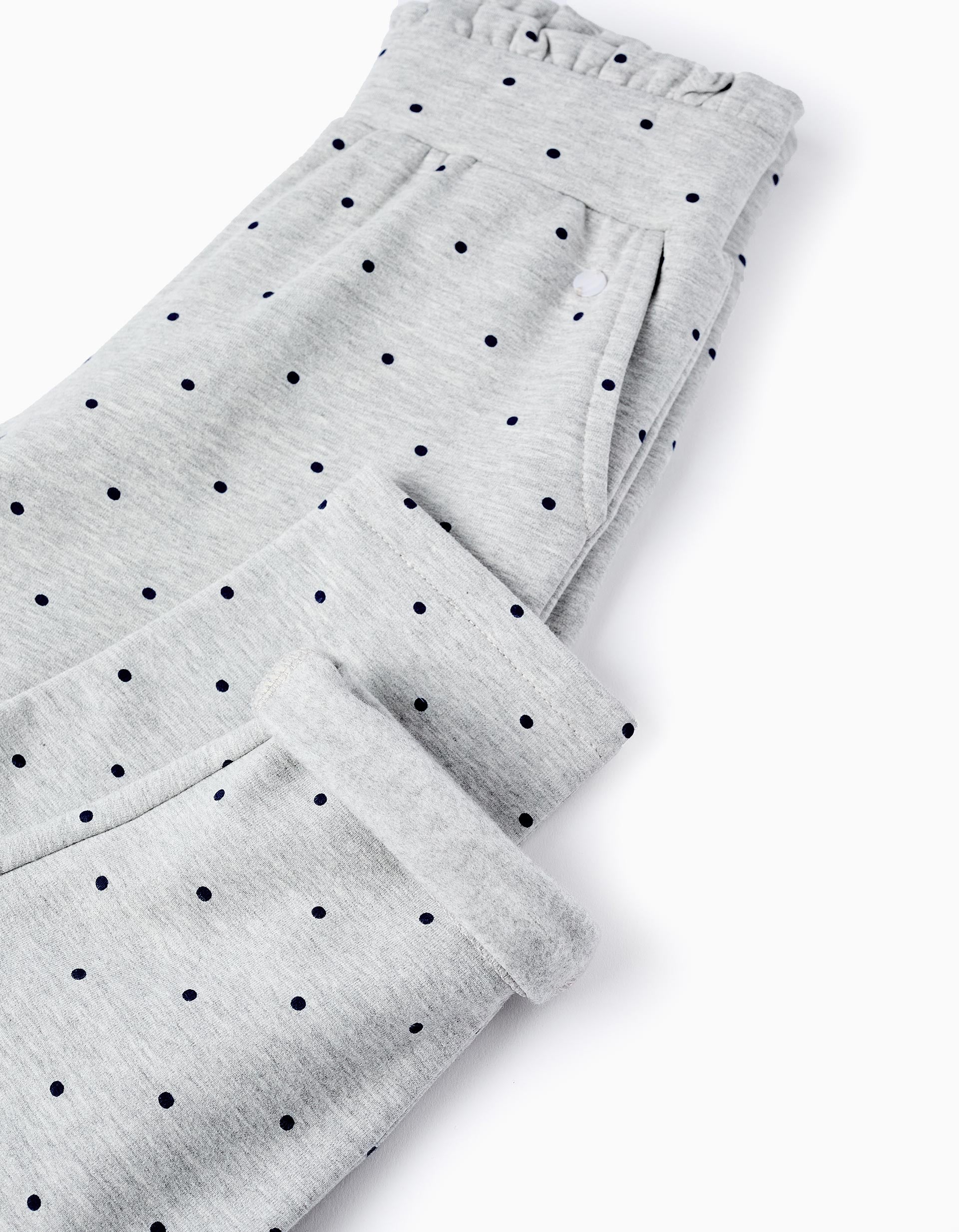 Pantalon de Jogging à Pois pour Fille, Gris