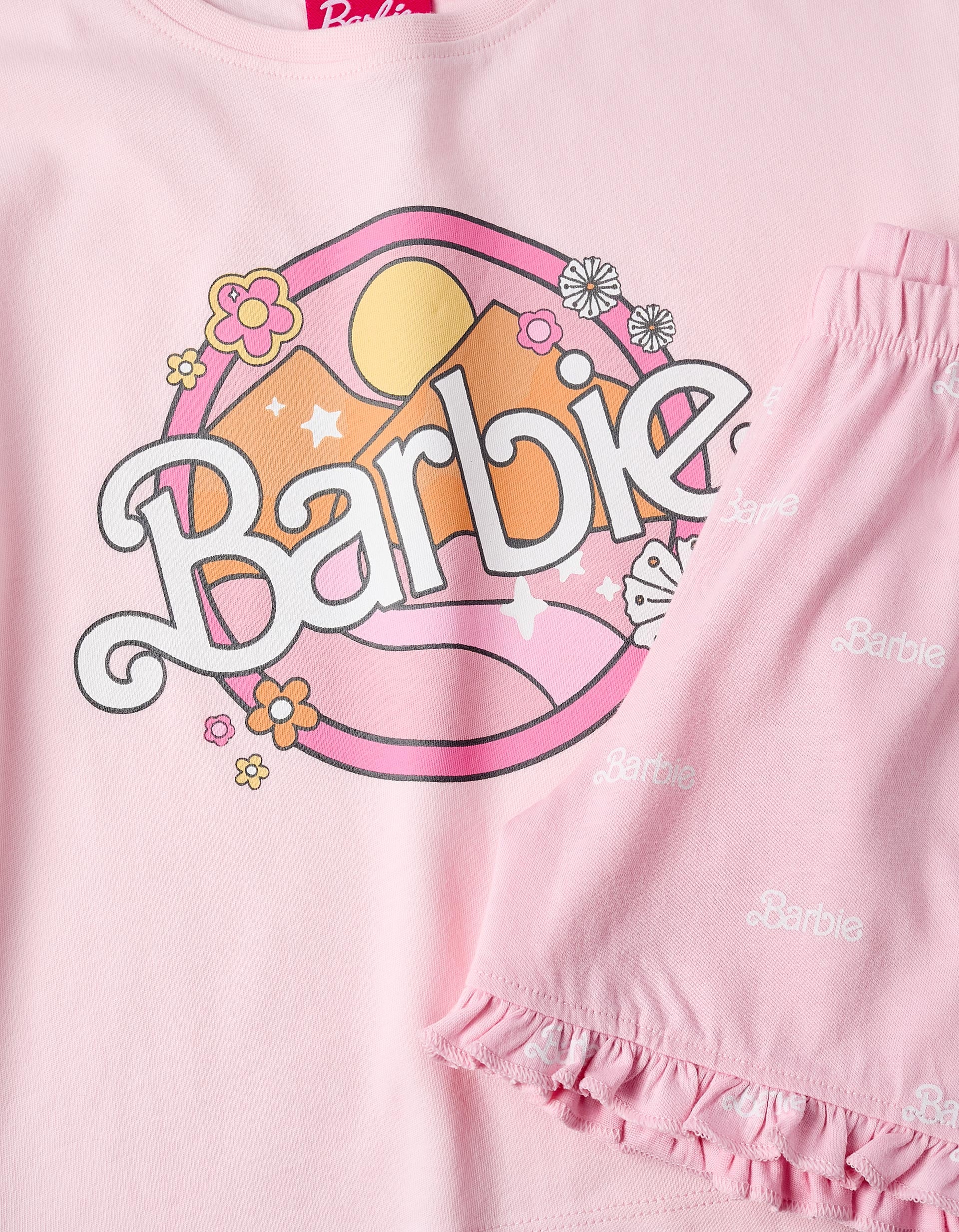 Pijama de Algodón para Niña 'Barbie', Rosa