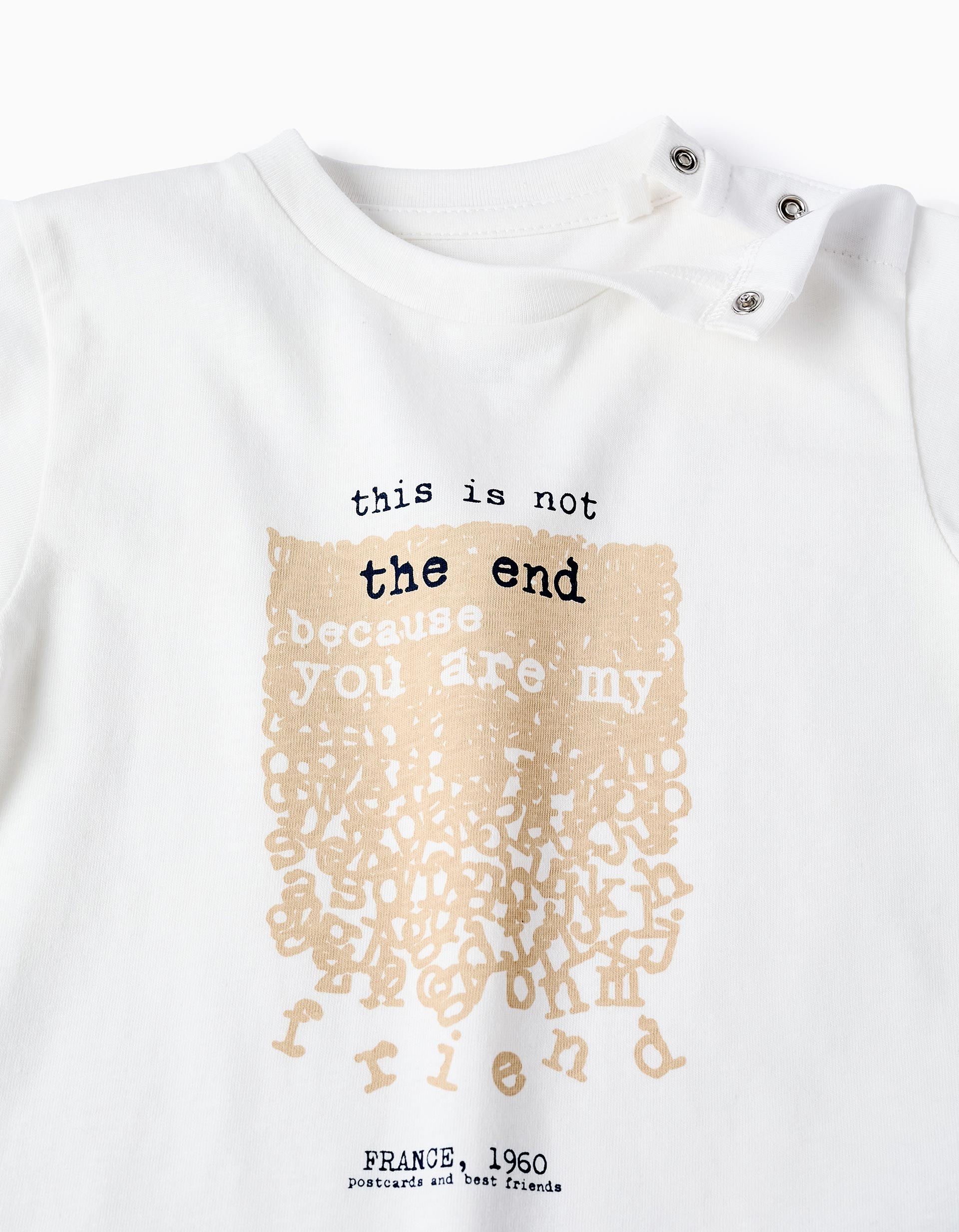 T-shirt de Coton pour Bébé Garçon 'Amis', Blanc