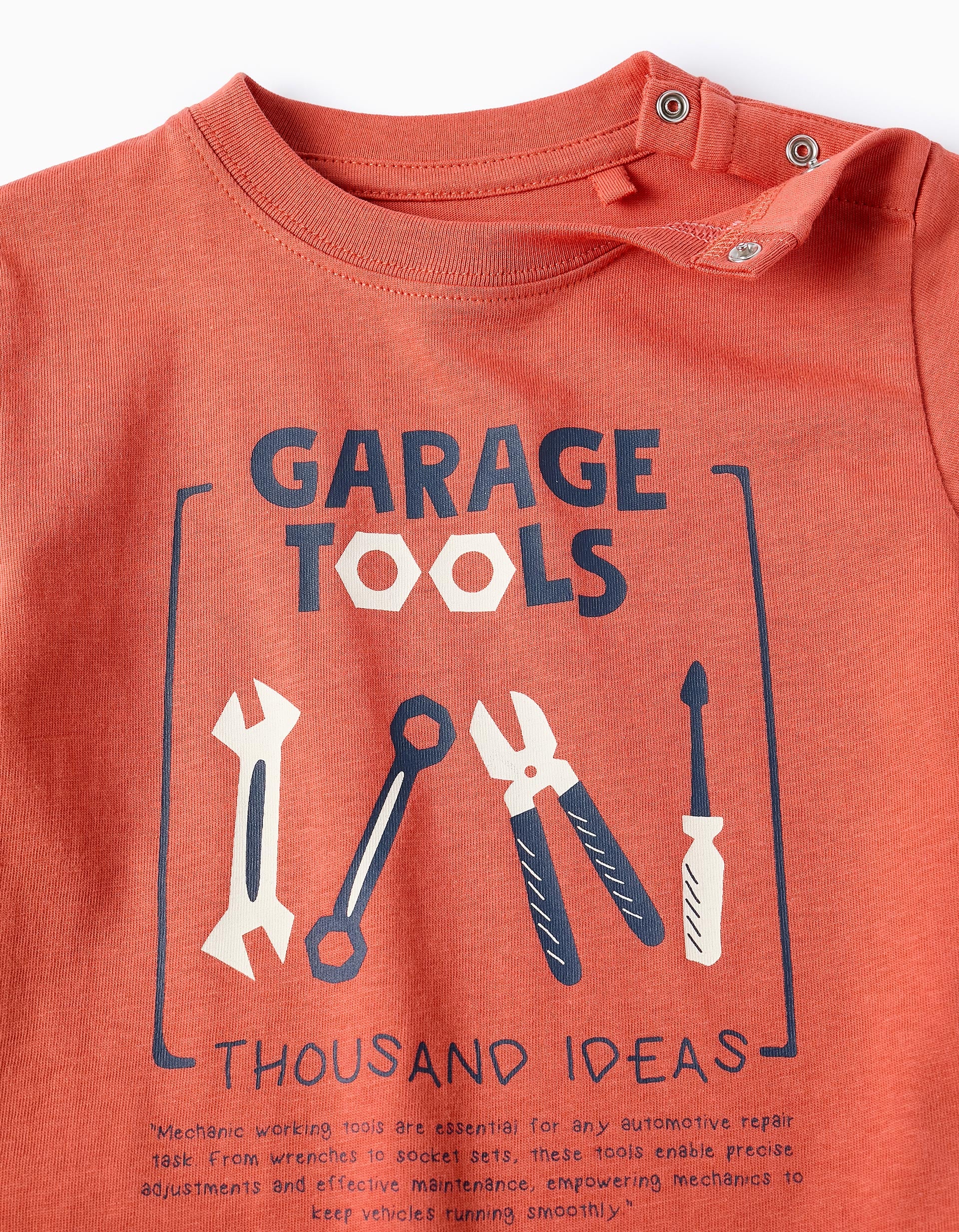 T-shirt de Coton pour Bébé Garçon 'Outils', Orange