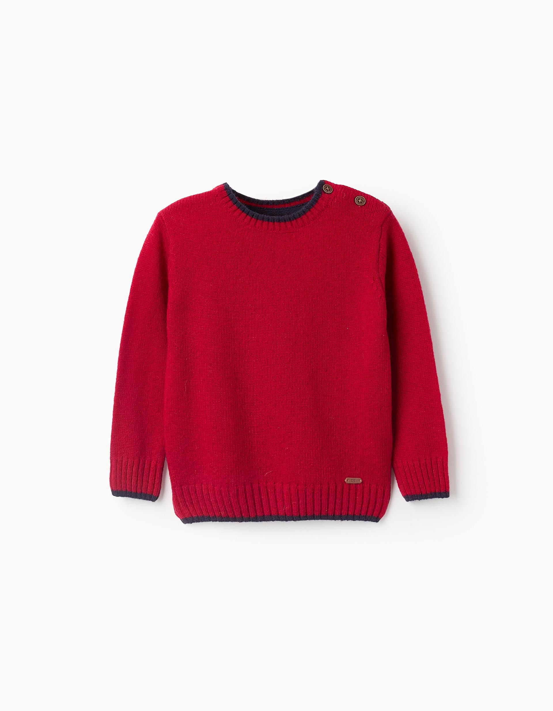 Pull en Maille en Mélange de Laine pour Bébé Garçon 'B&S', Rouge