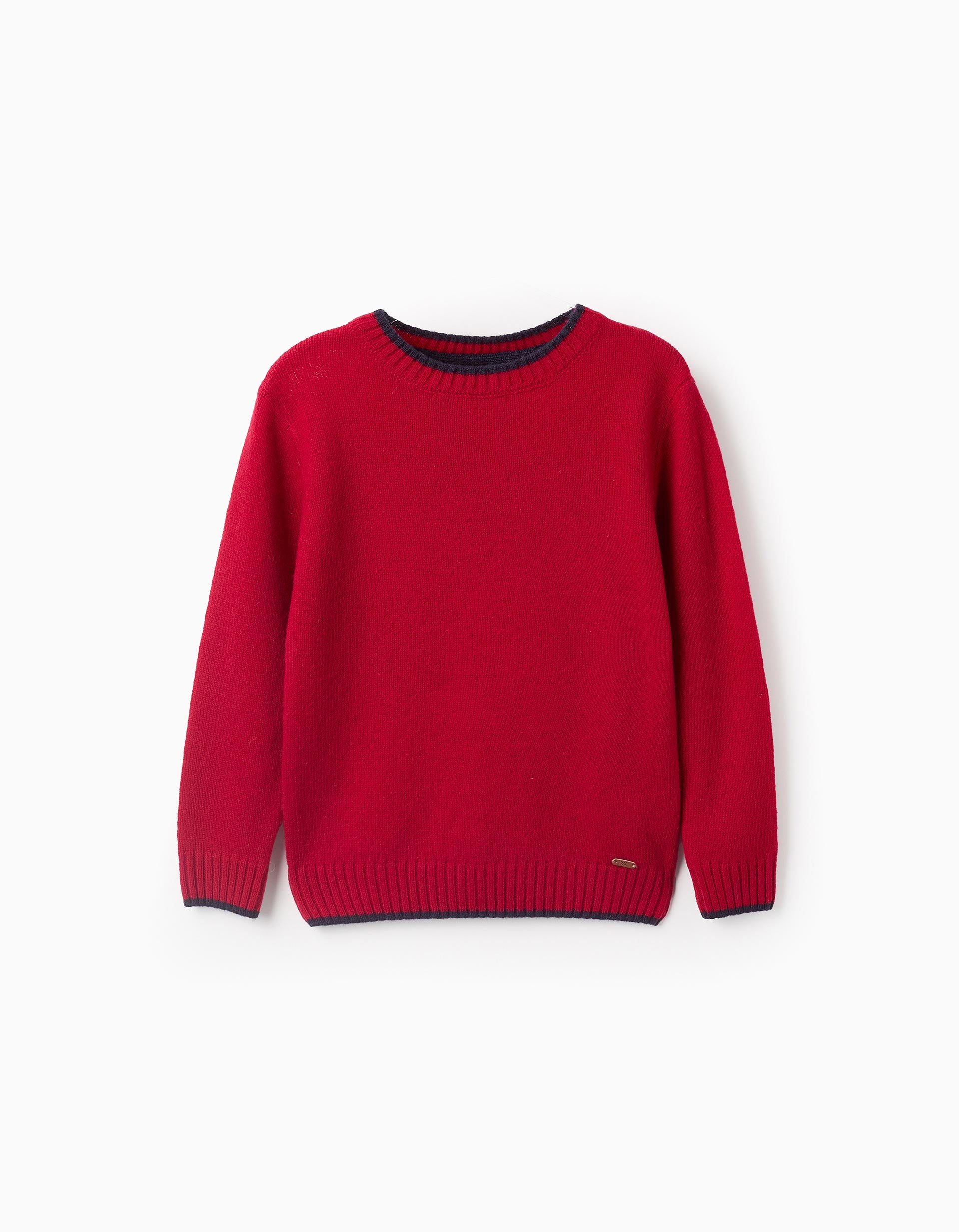 Pull en Maille en Mélange de Laine pour Garçon 'B&S', Rouge