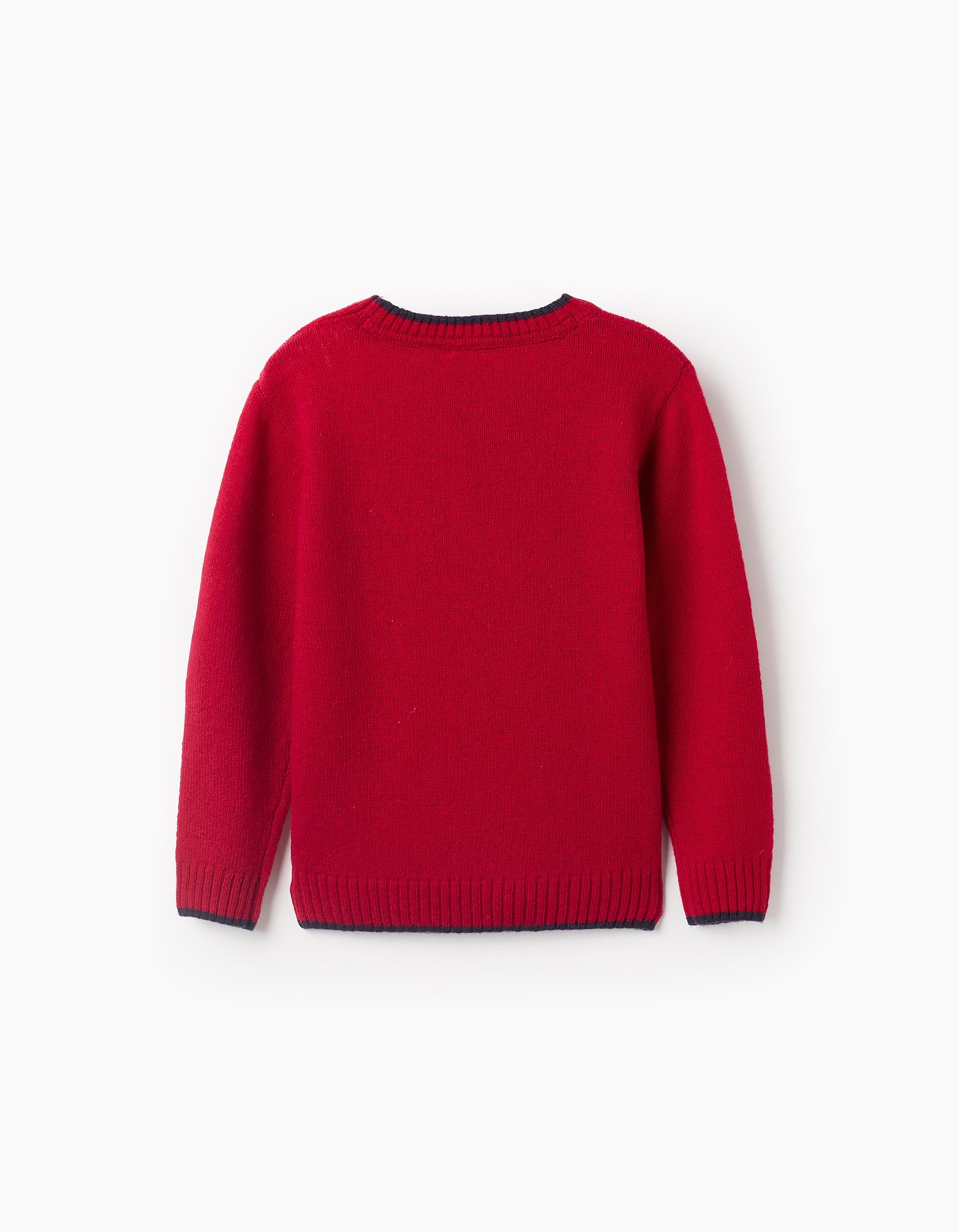 Pull en Maille en Mélange de Laine pour Garçon 'B&S', Rouge