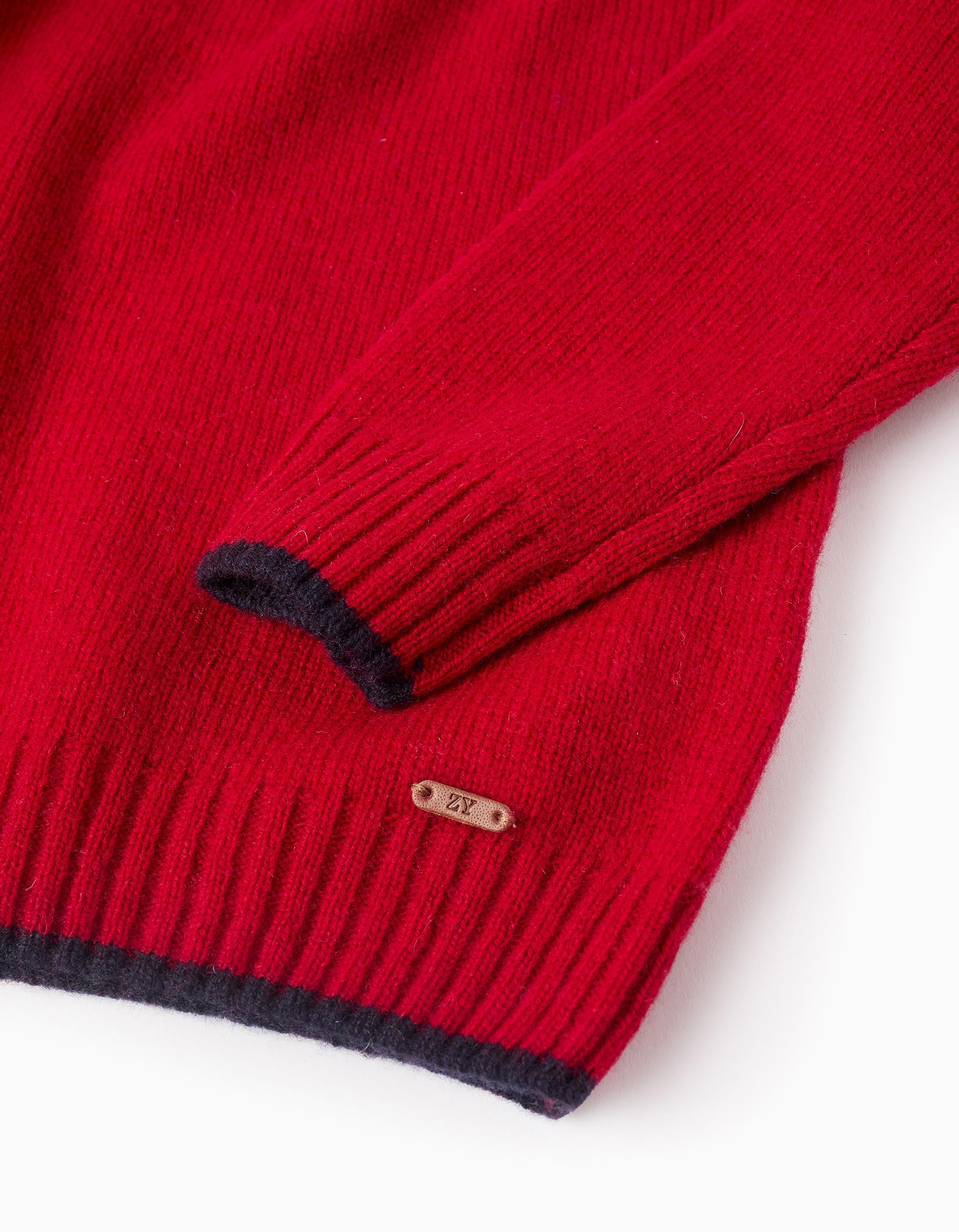 Jumper in Wool Blend for Boys 'B&S', Red