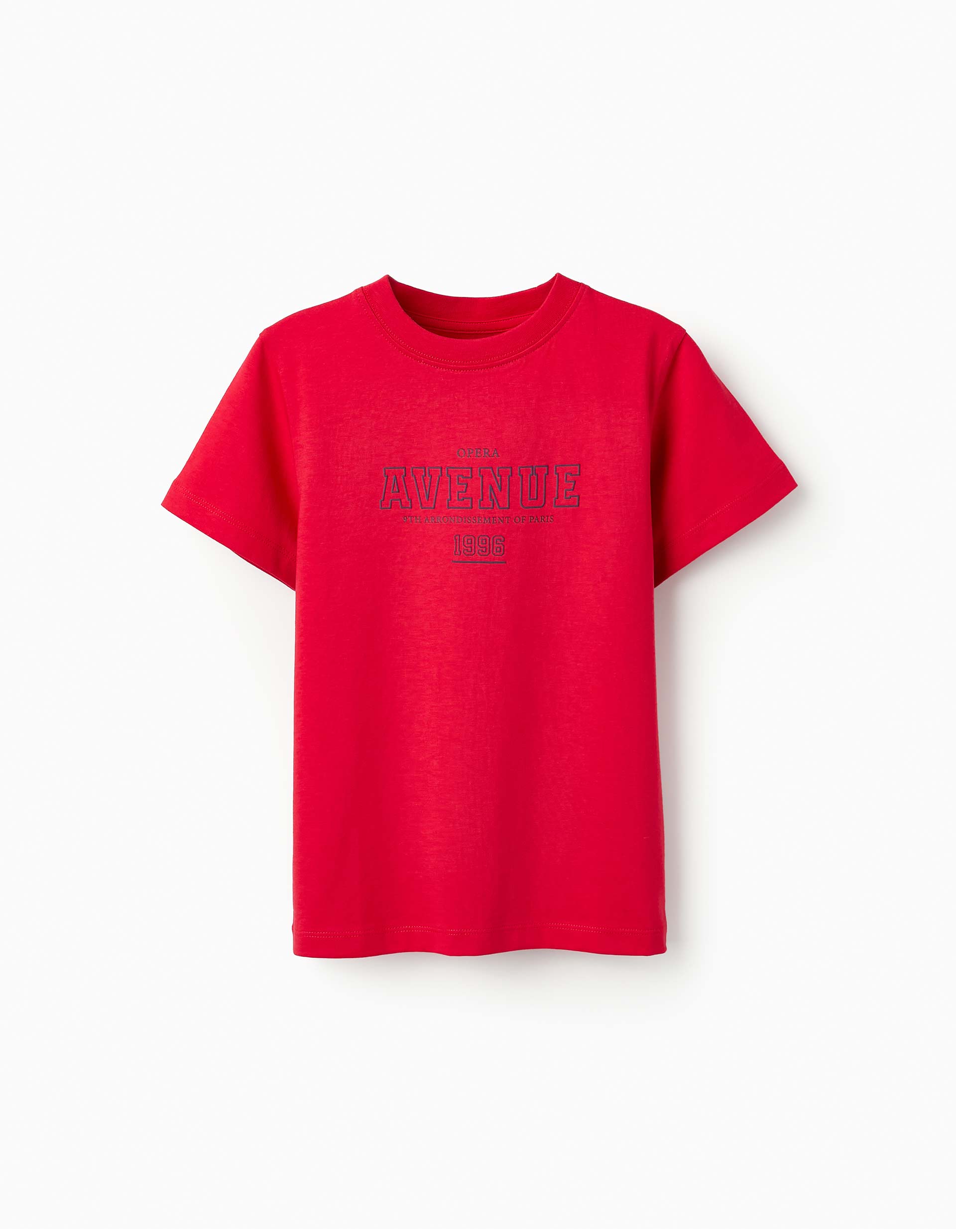 T-shirt de Algodão para Menino 'Paris 96', Vermelho