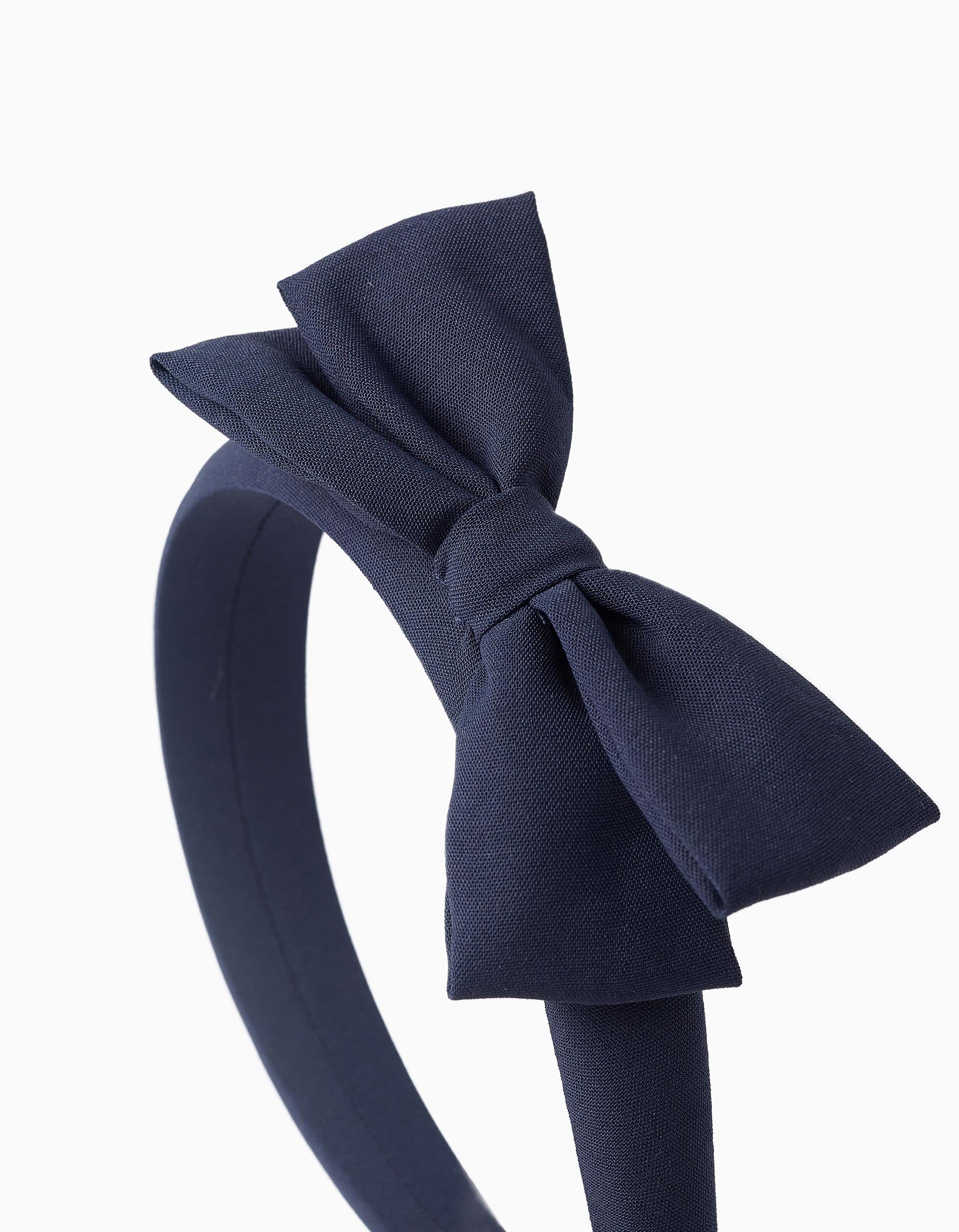 Padded Headband with Bow for Baby and Girls, Dark Blue