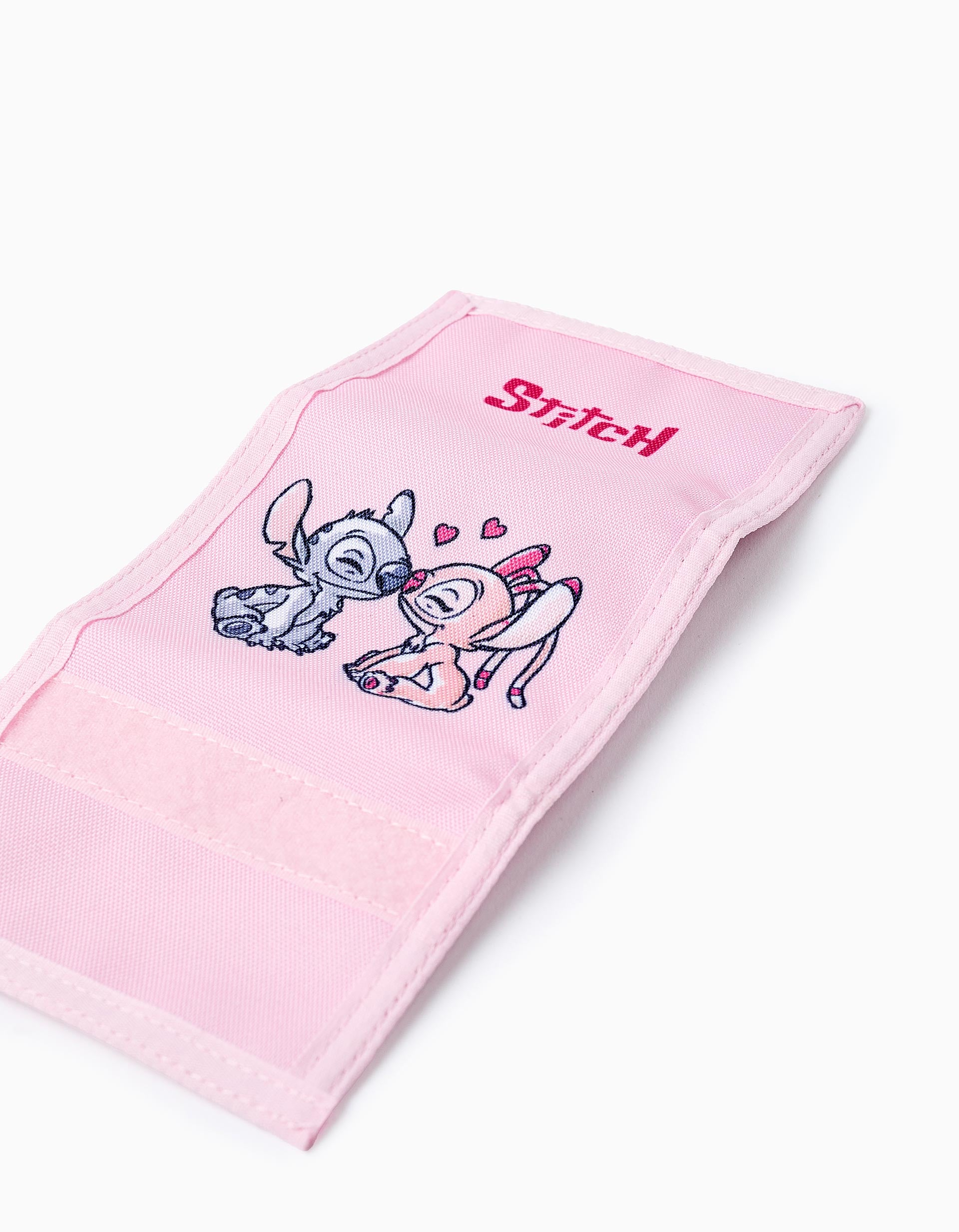 Fabric Wallet for Girls 'Stitch & Angel', Pink