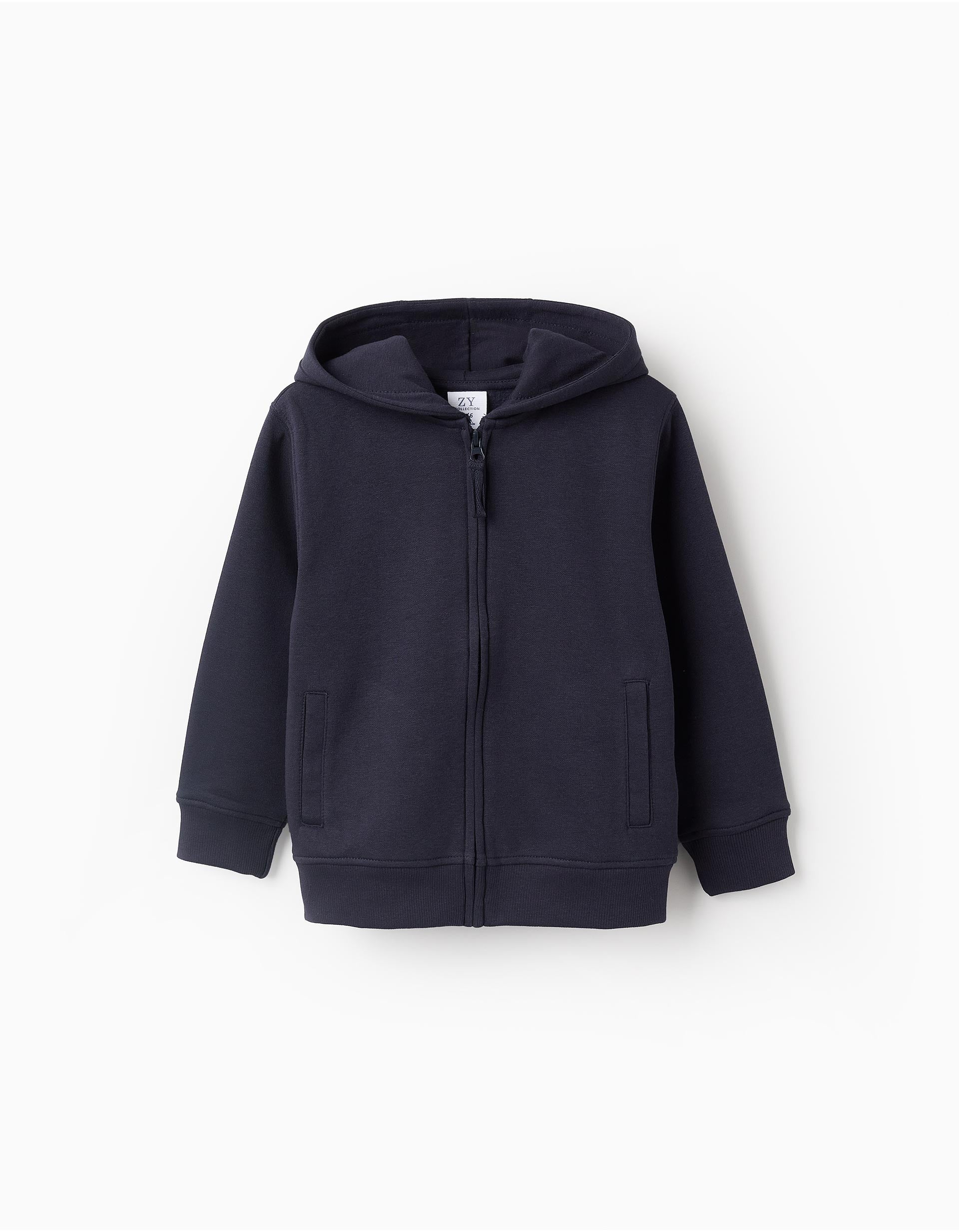 Chaqueta Perchada con Capucha para Niño, Azul Oscuro