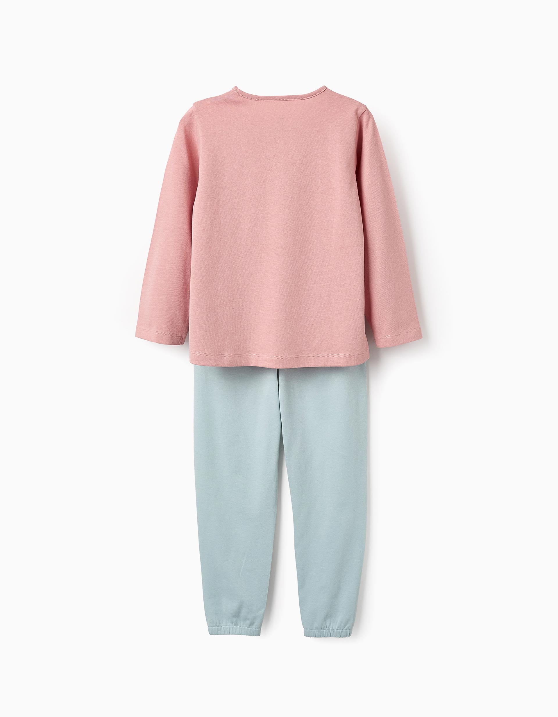 Pyjama en Coton pour Fille 'Fleurs', Rose/Bleu