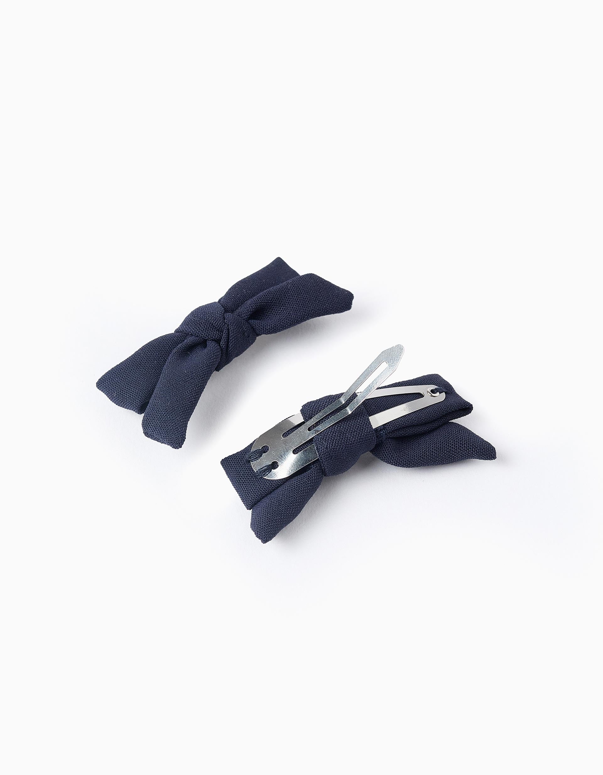 Pack 2 Hair Clips with Bow for Baby and Girls, Dark Blue