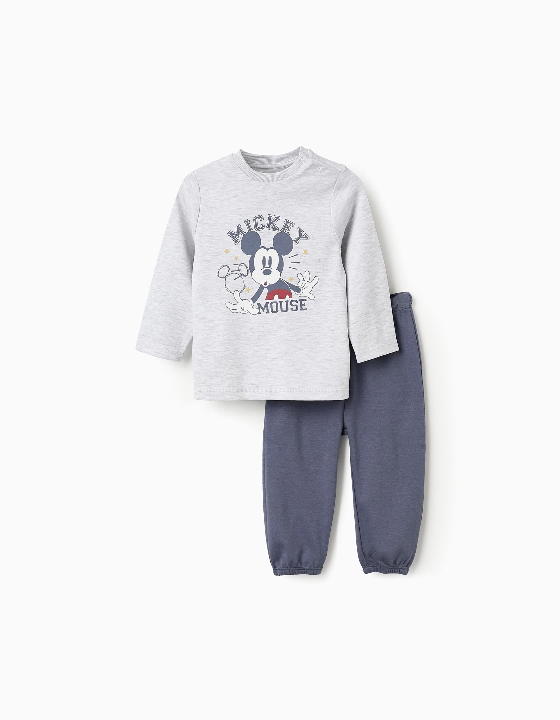 Pyjama en Coton pour Bébé Garçon 'Mickey', Bleu/Gris