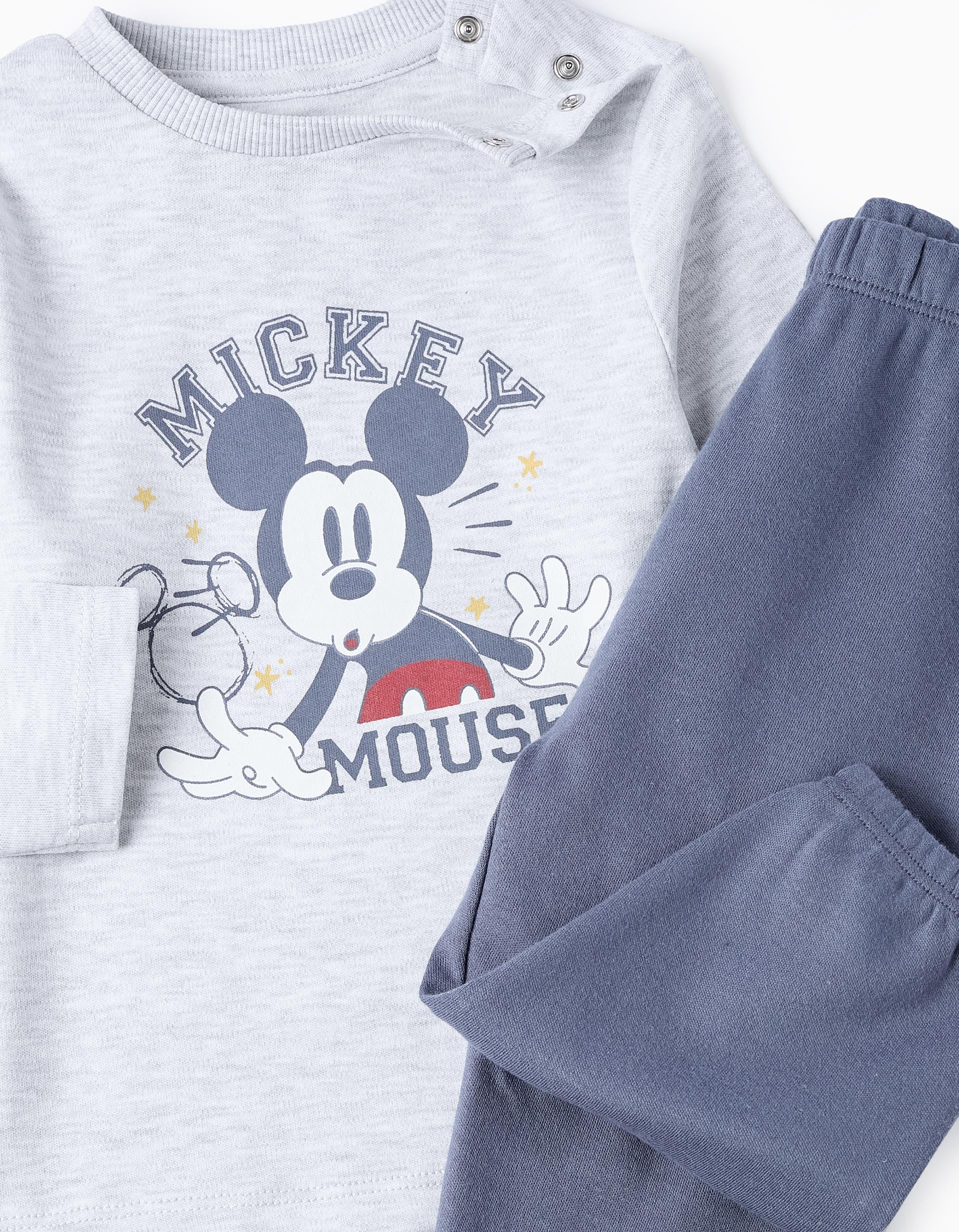 Pijama de Algodão para Bebé Menino 'Mickey', Azul/Cinza