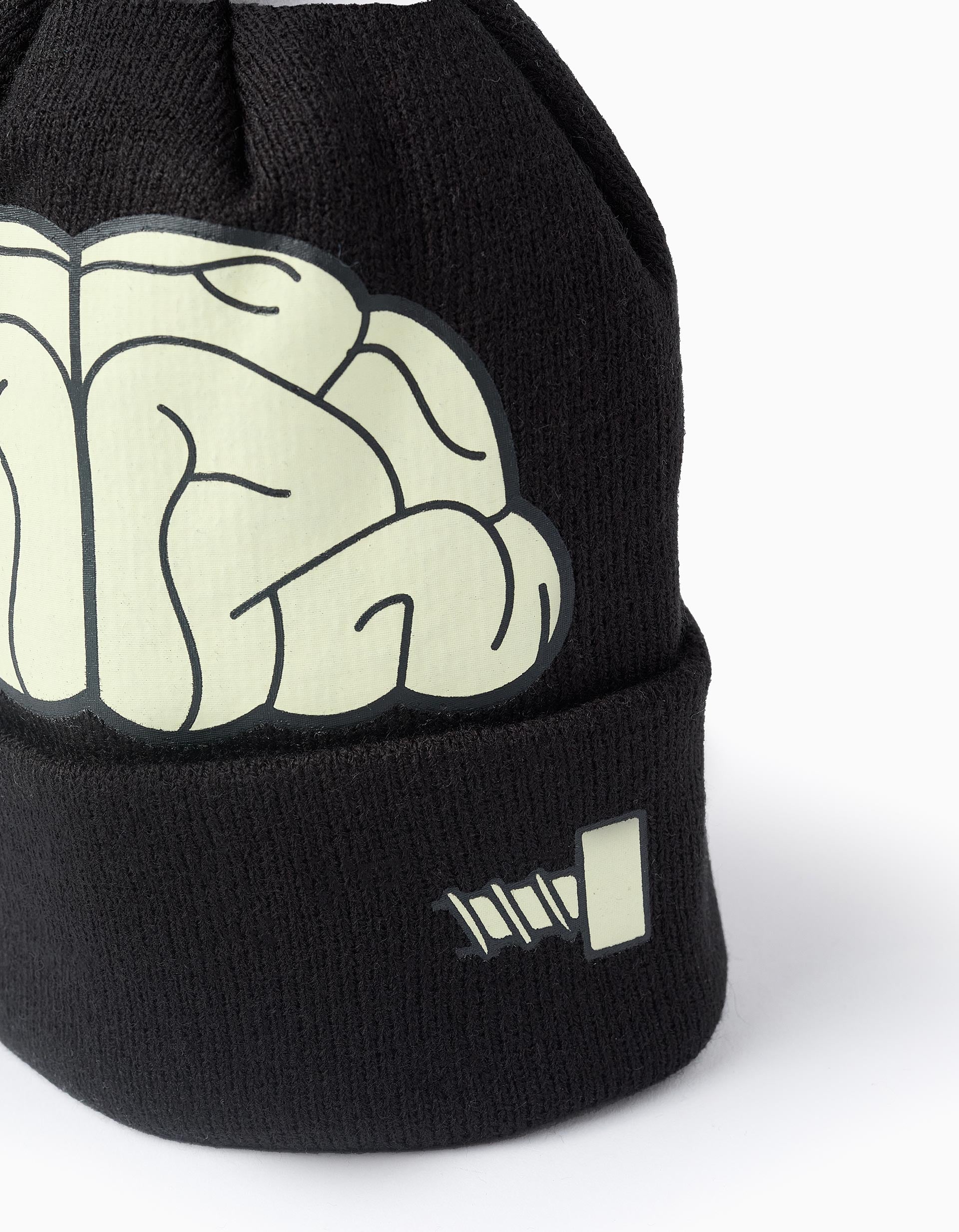 Gorro Brilha no Escuro para Menino 'Brain', Preto