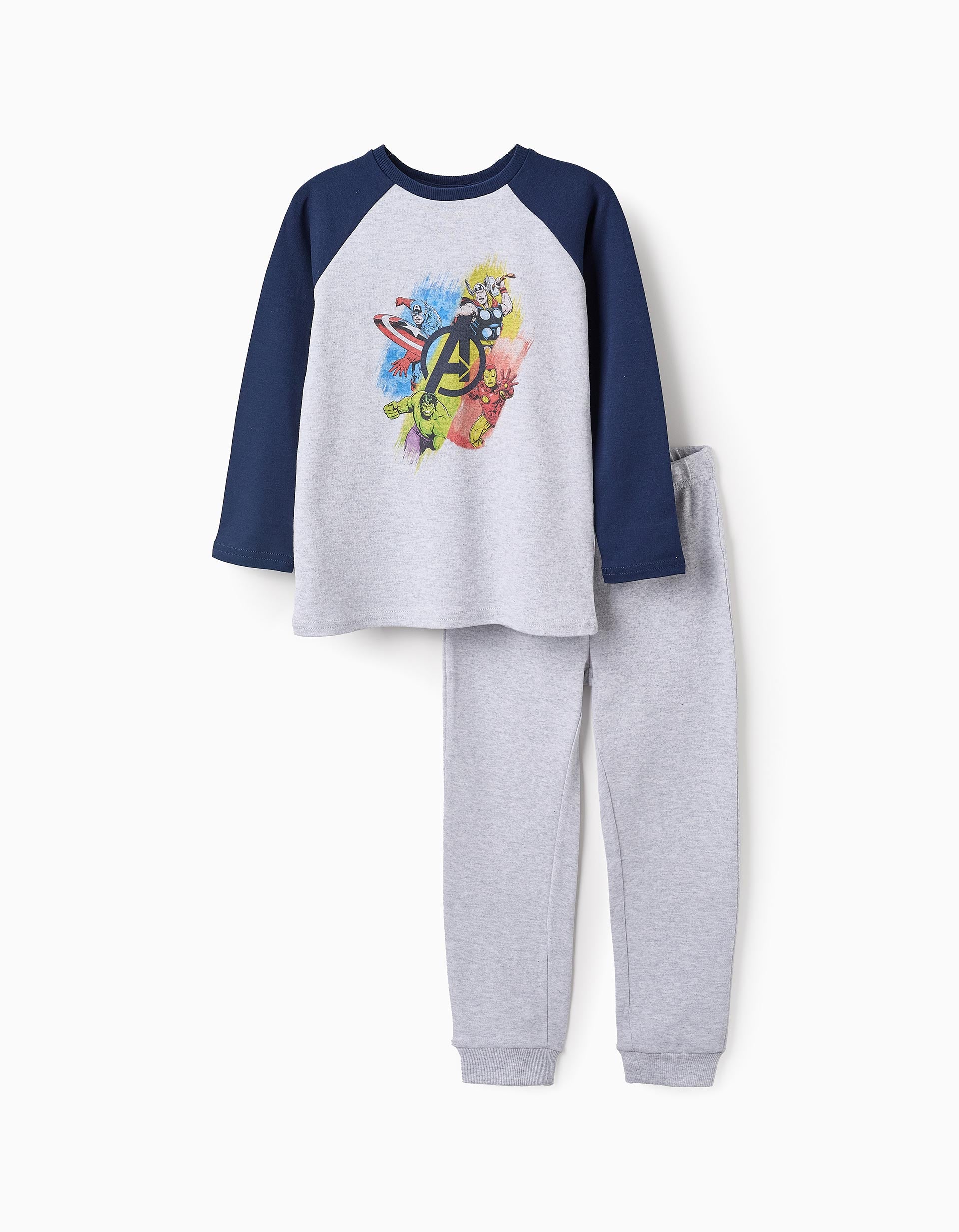 Pyjama en Coton pour Garçon 'Vengeurs', Gris/Bleu