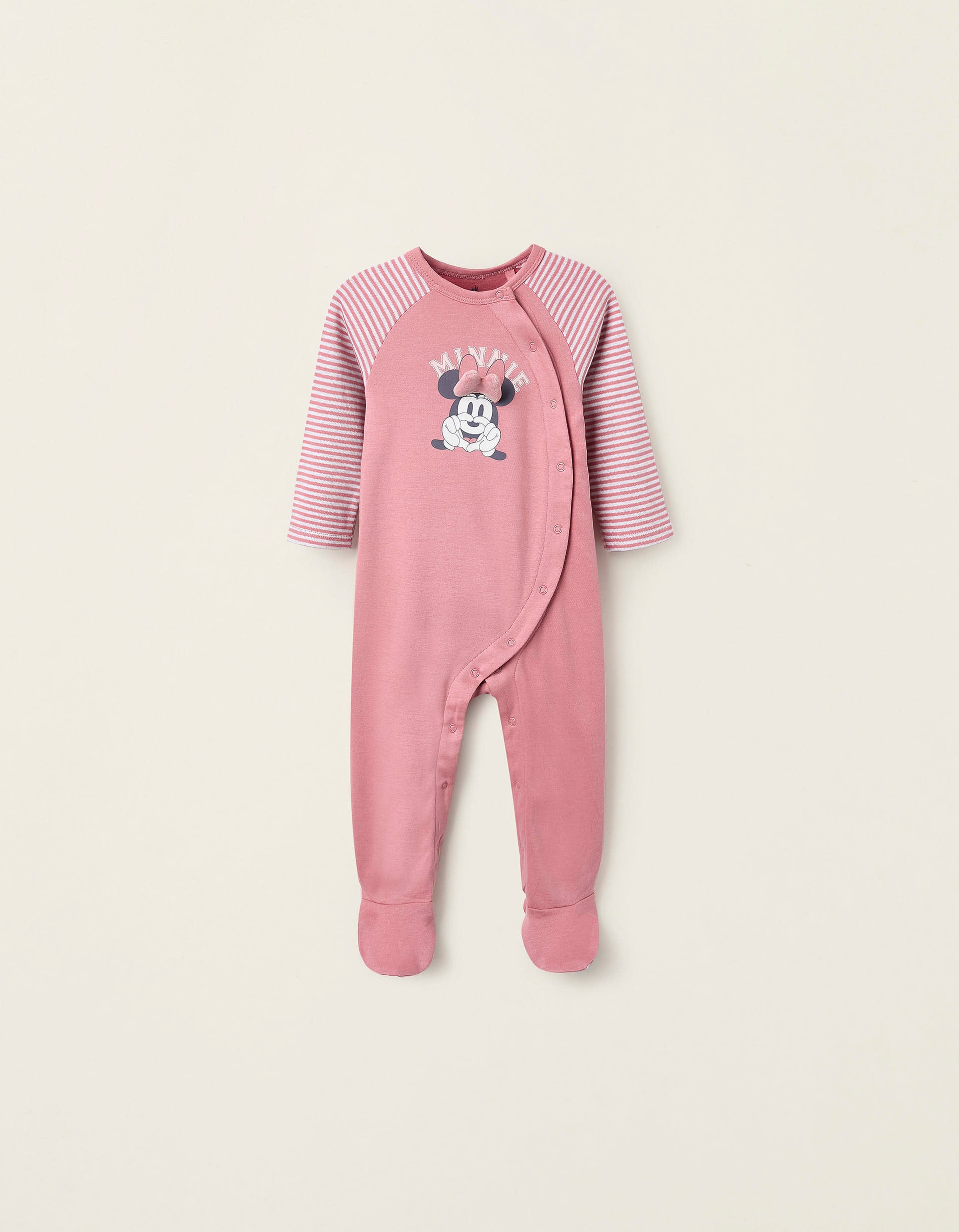 Cotton Sleepsuit for Baby Girls 'Minnie', Pink