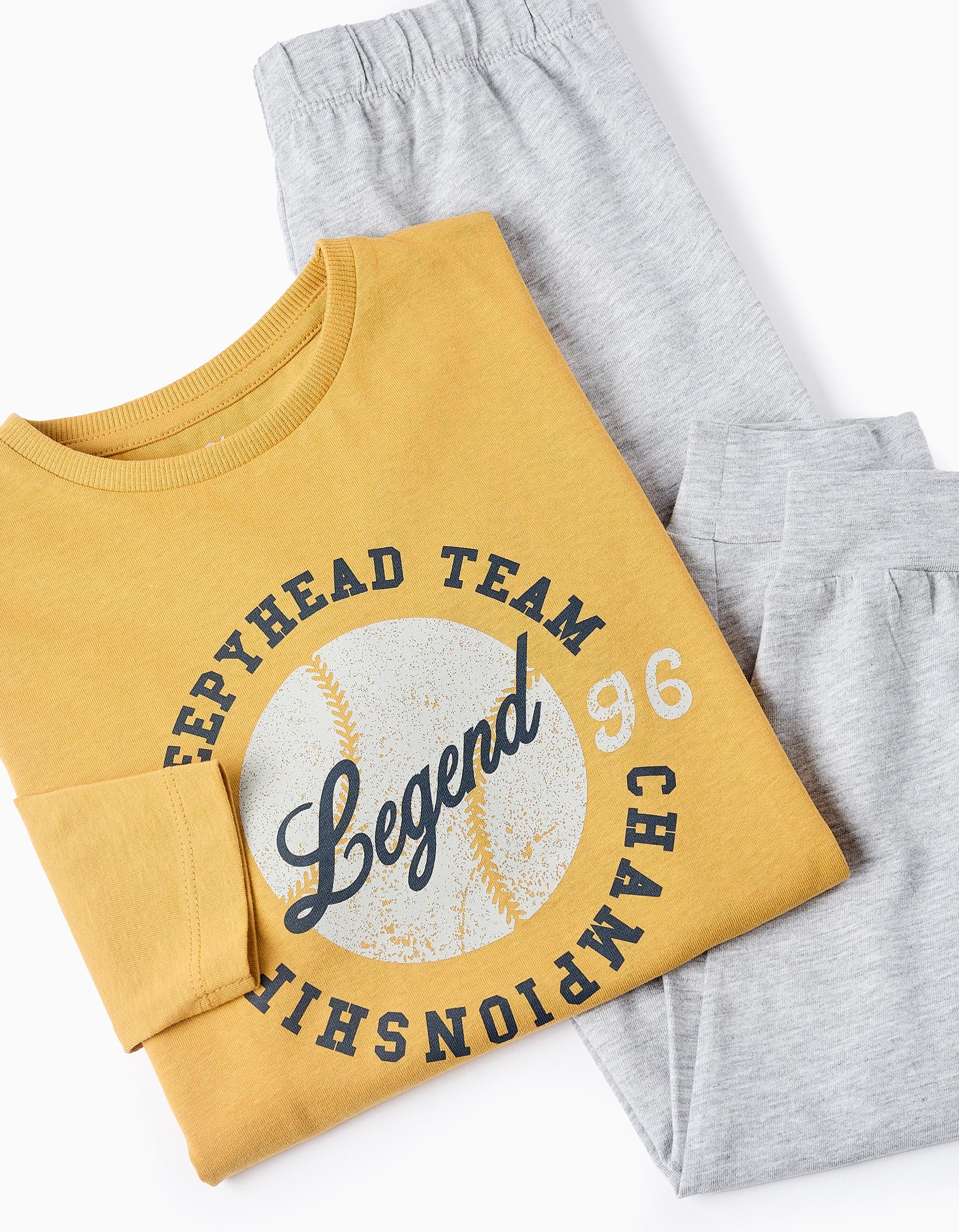 Pyjama en Coton pour Garçon 'Legend', Bleu Foncé/Jaune