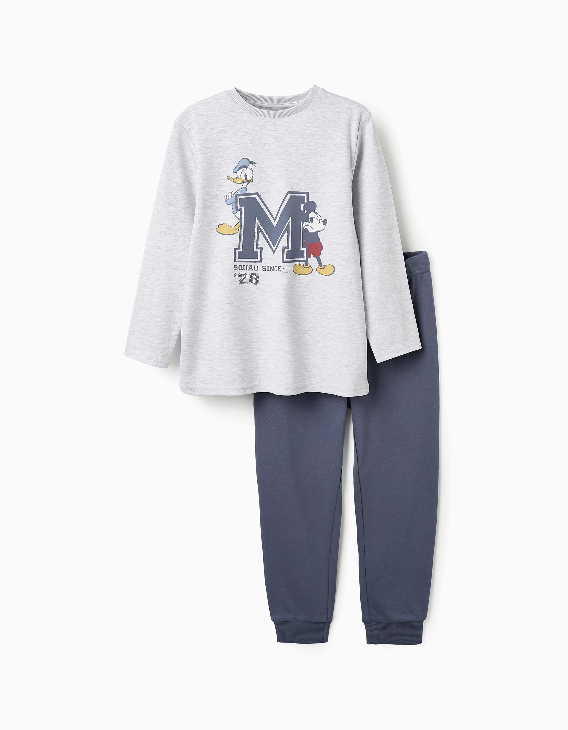 Pijama de Algodón para Niño 'Donald & Mickey', Gris/Azul Oscuro