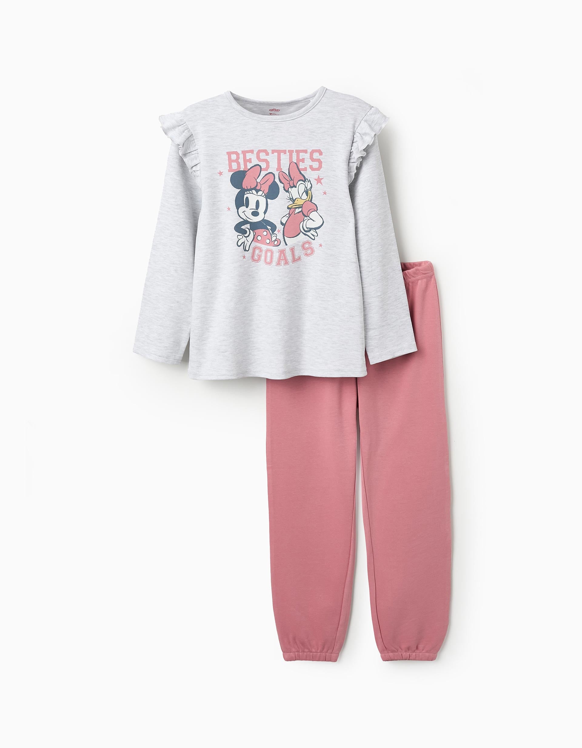 Pijama de Algodón para Niña 'Daisy & Minnie', Rosa/Gris