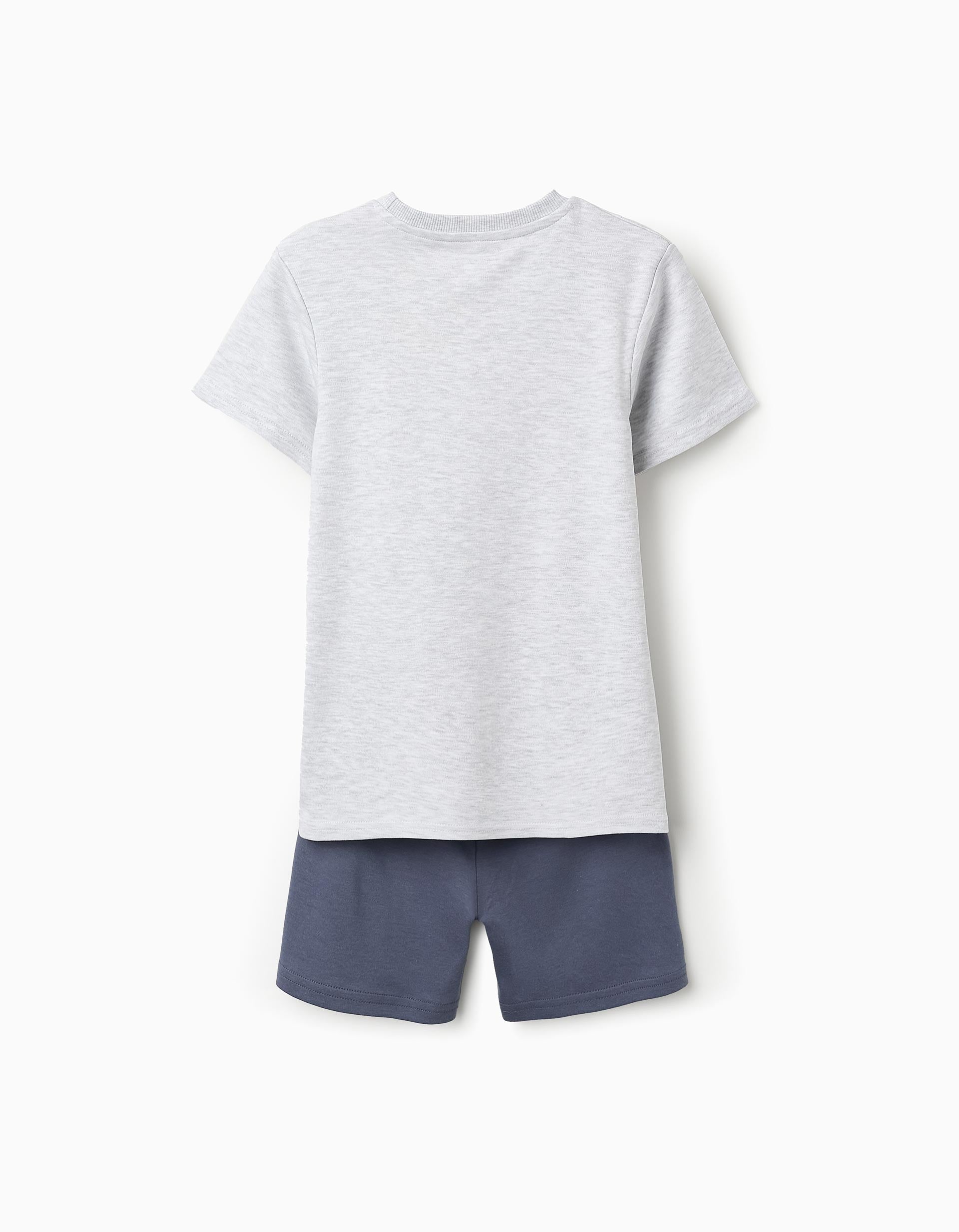 Cotton Pyjama for Boys 'Mickey & Donald', Grey/Dark Blue