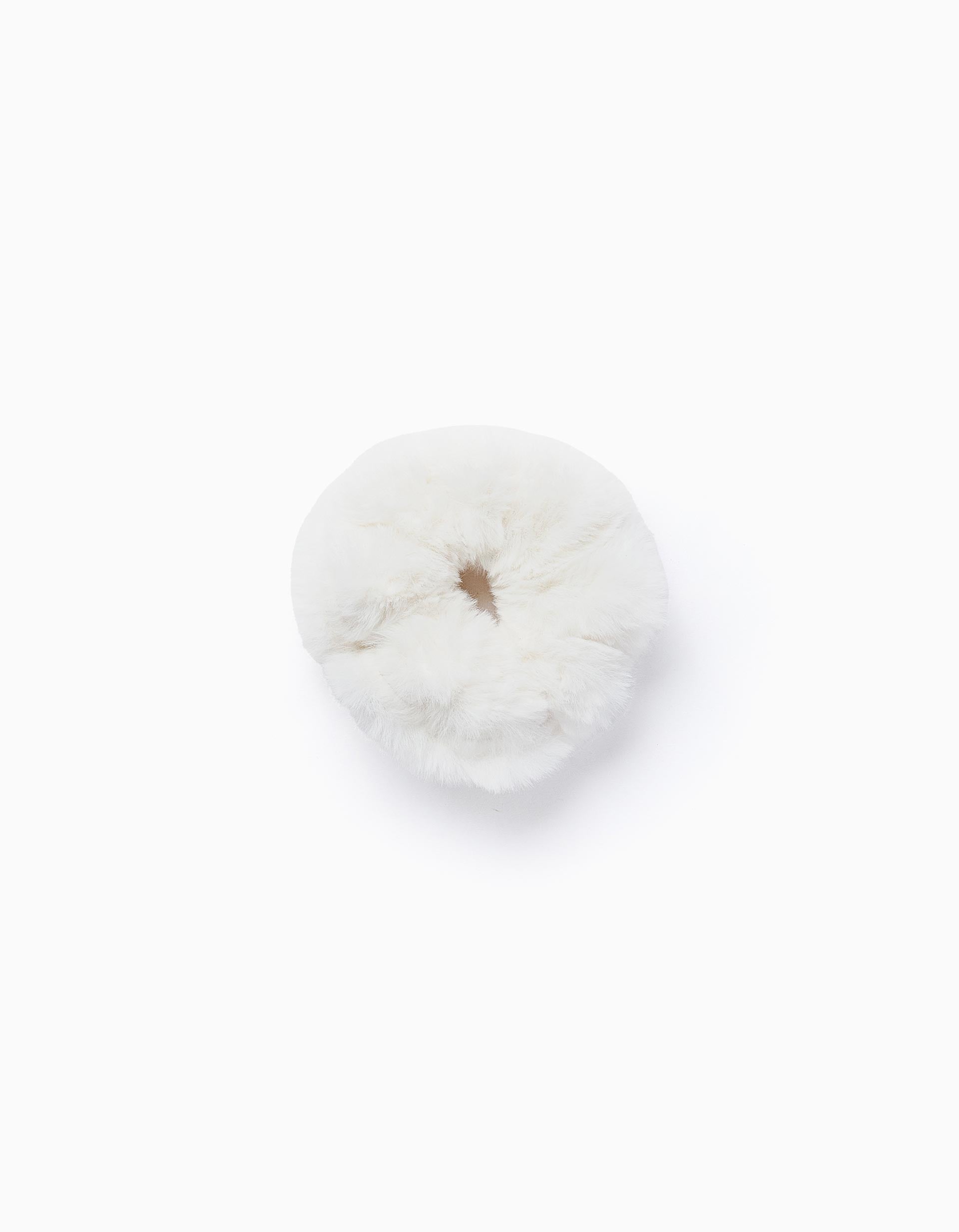 Scrunchie in Synthetic Fur for Baby and Girls, White